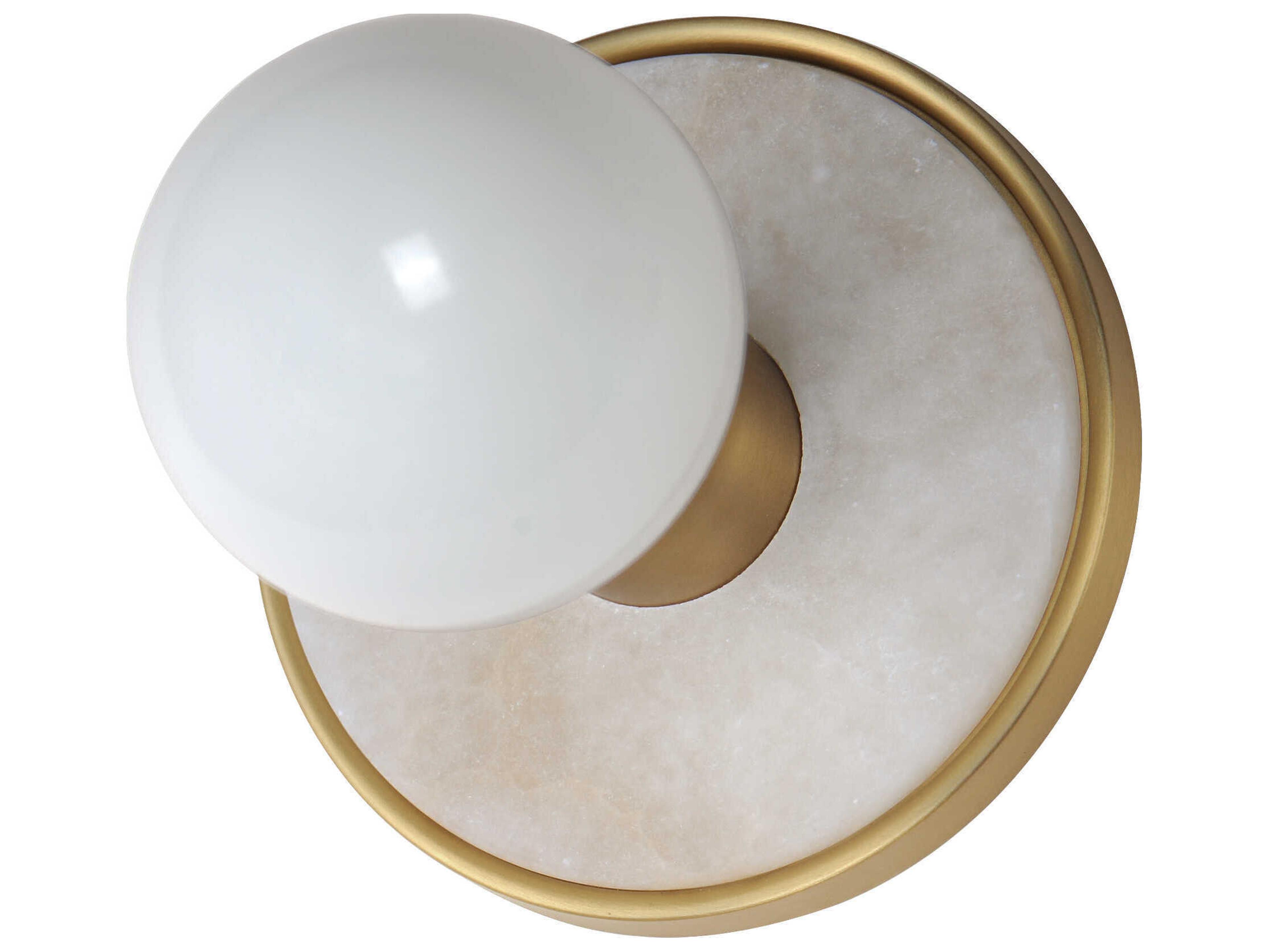 Maxim Lighting Hollywood 1-Light Whit Alabaster Natural Aged Brass Wall Sconce