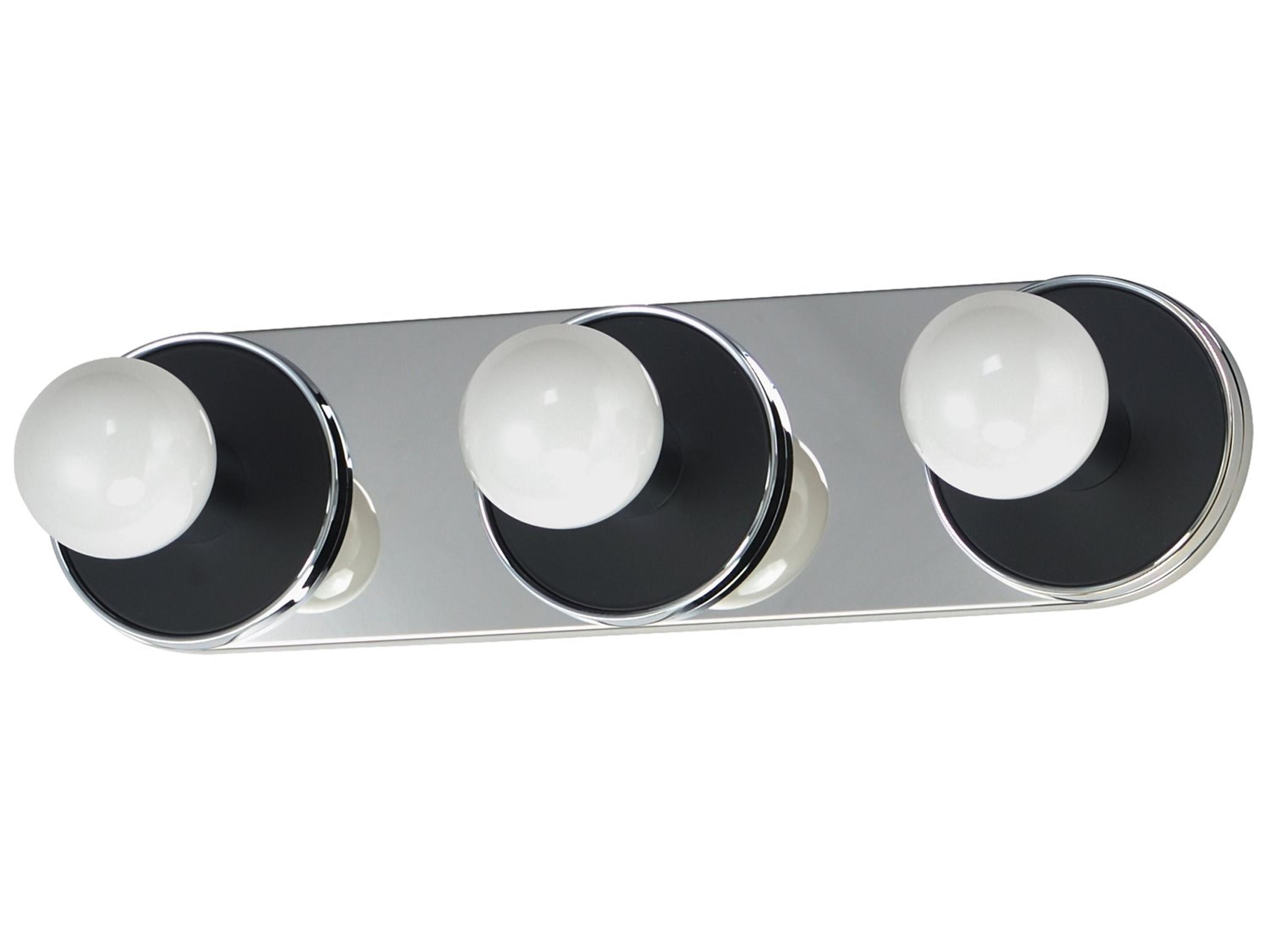 Maxim Lighting Hollywood 3-Light Black Polished Chrome Vanity Light