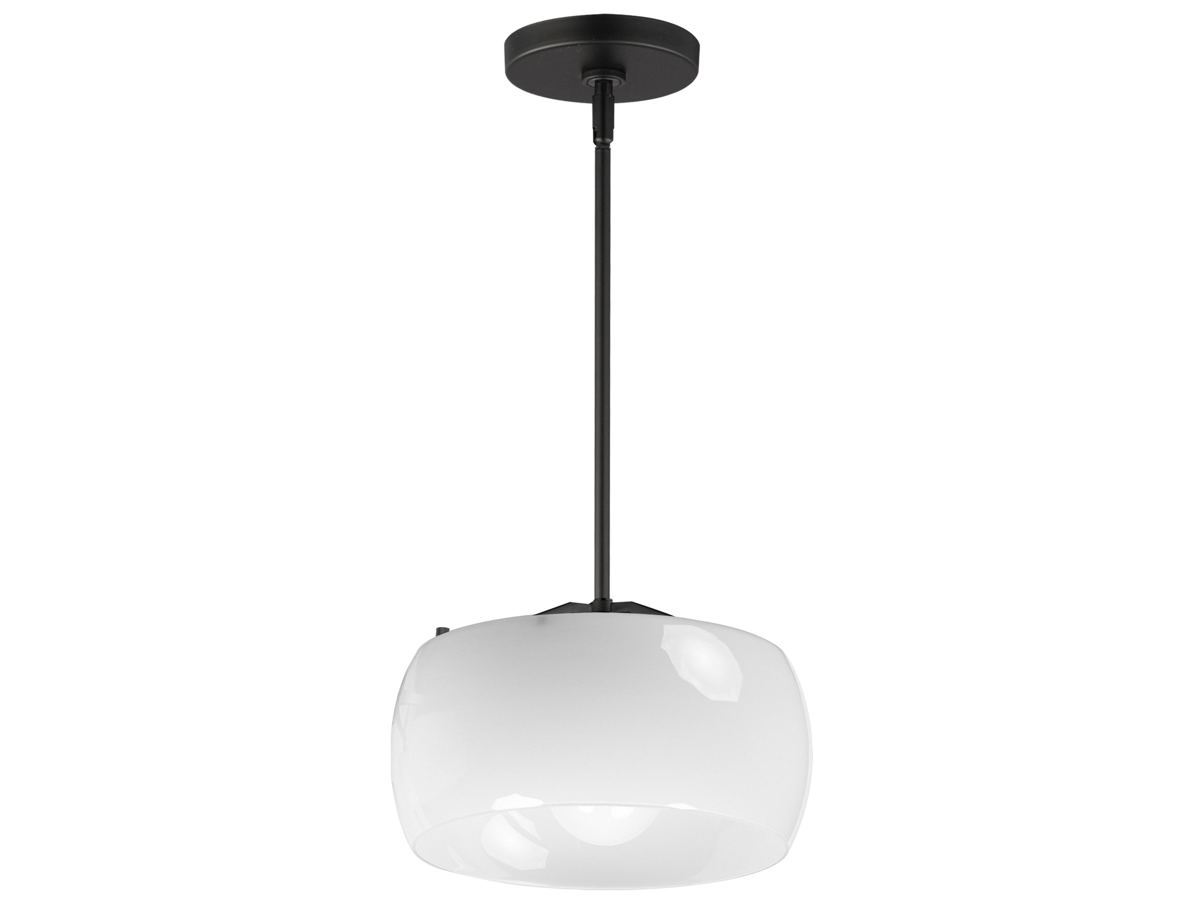 Maxim Lighting Glazed 1-Light White Black Round Mini Pendant