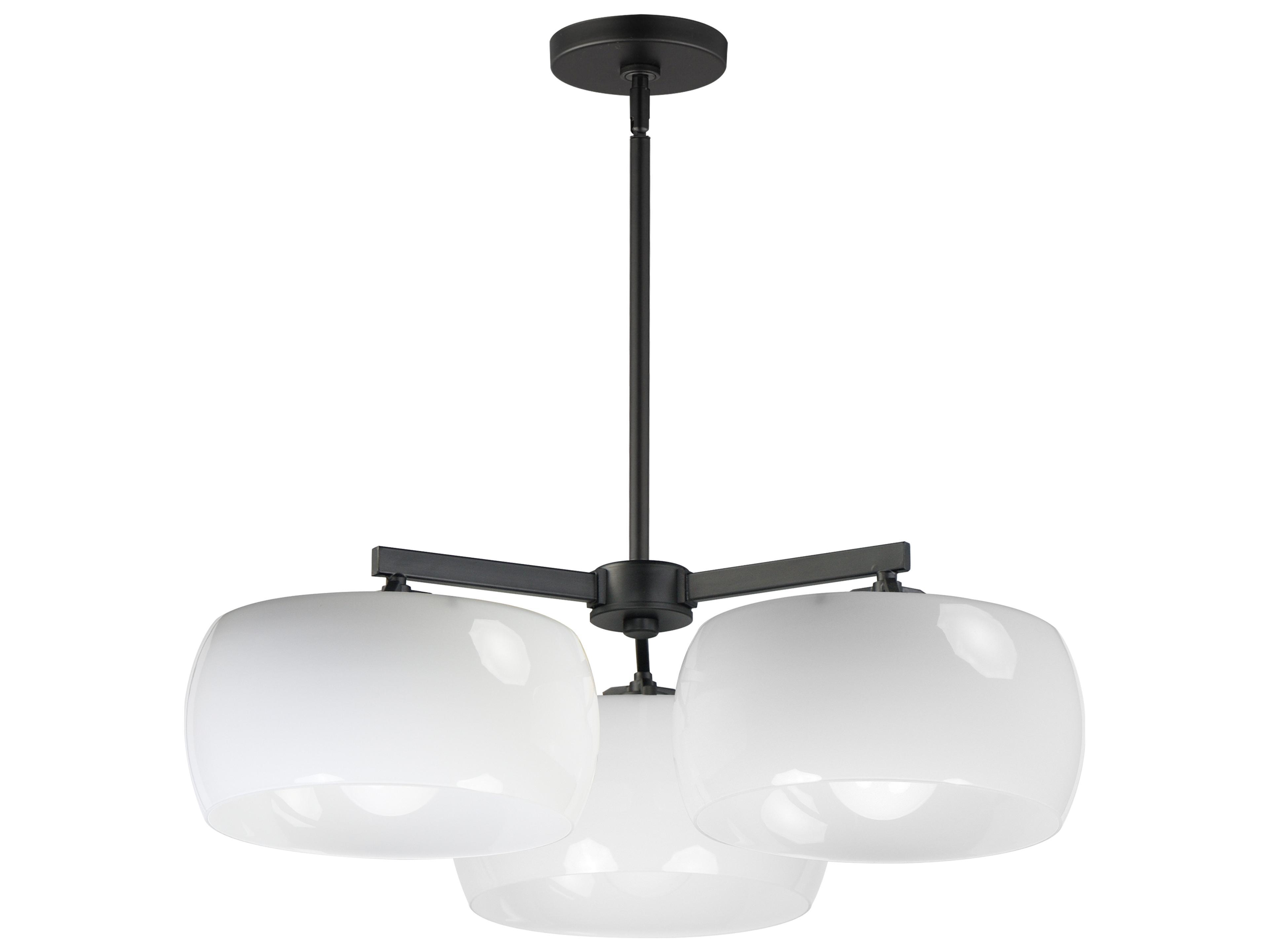 Maxim Lighting Glazed 3-Light White Black Drum Chandelier