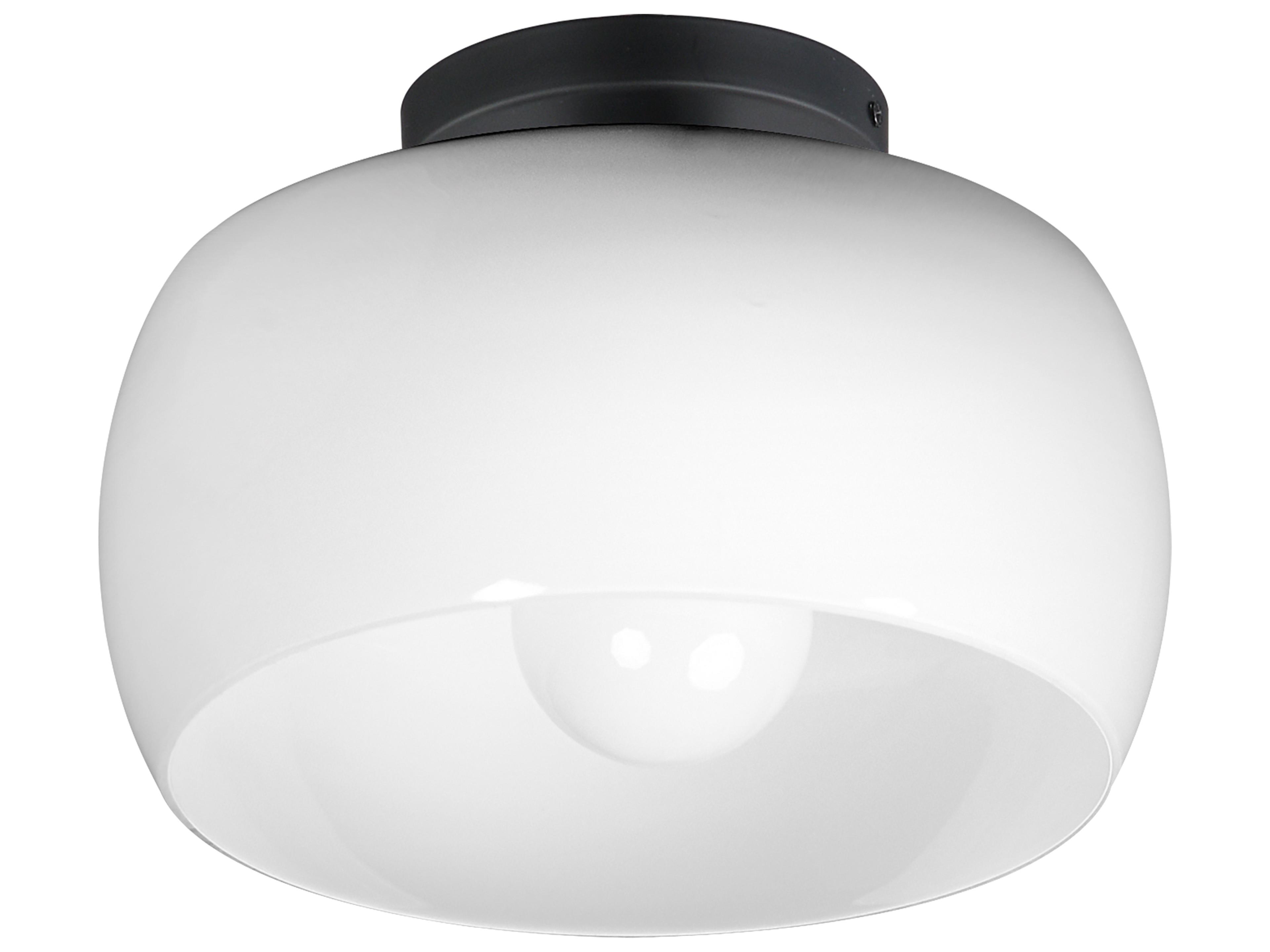 Maxim Lighting Glazed 1-Light White Black Flush Mount