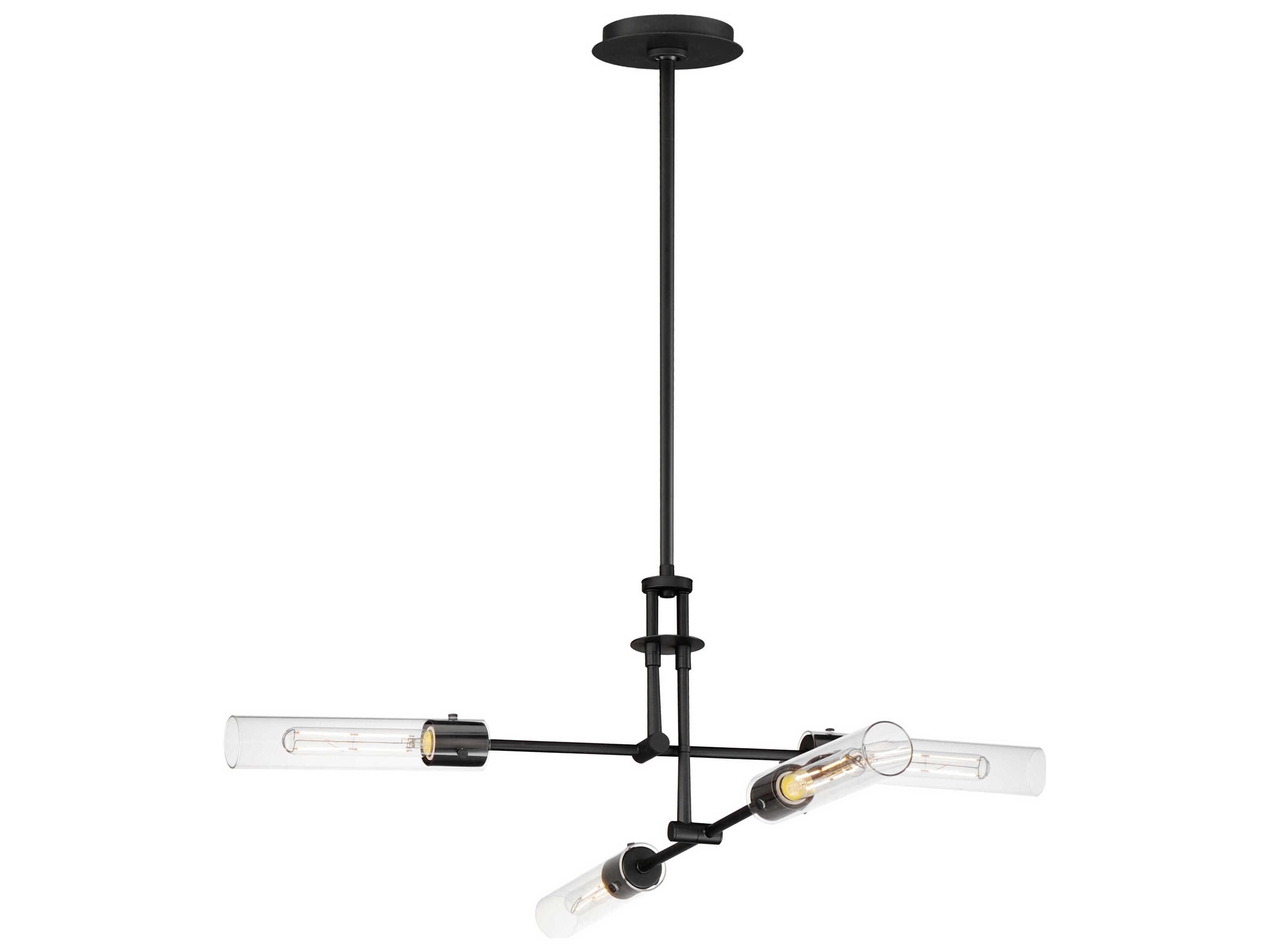 Maxim Lighting Equilibrium 4-Light Black Glass LED Cylinder Linear Pendant