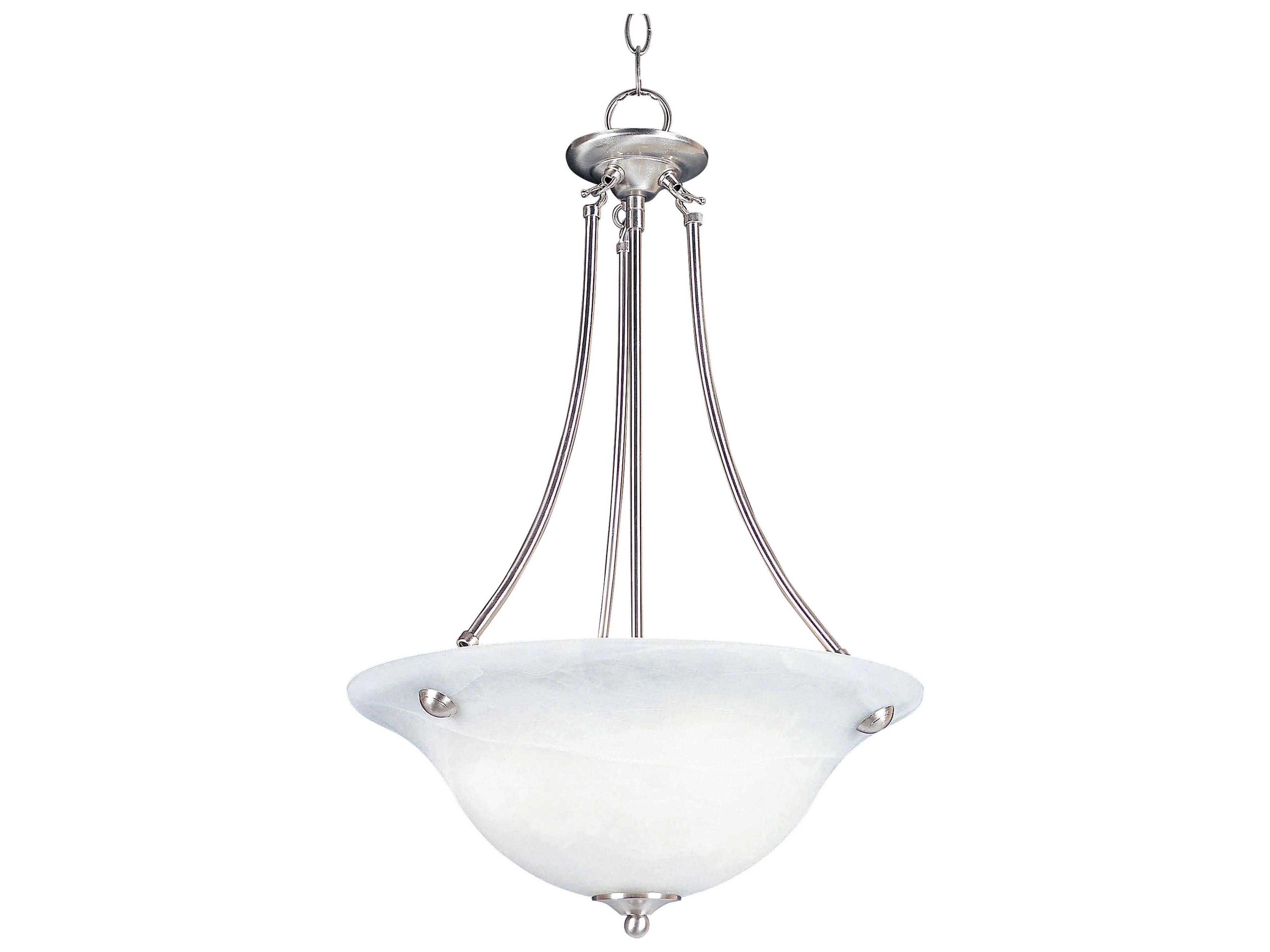 Maxim Lighting Malaga 3-Light Satin Nickel Glass Bowl Pendant
