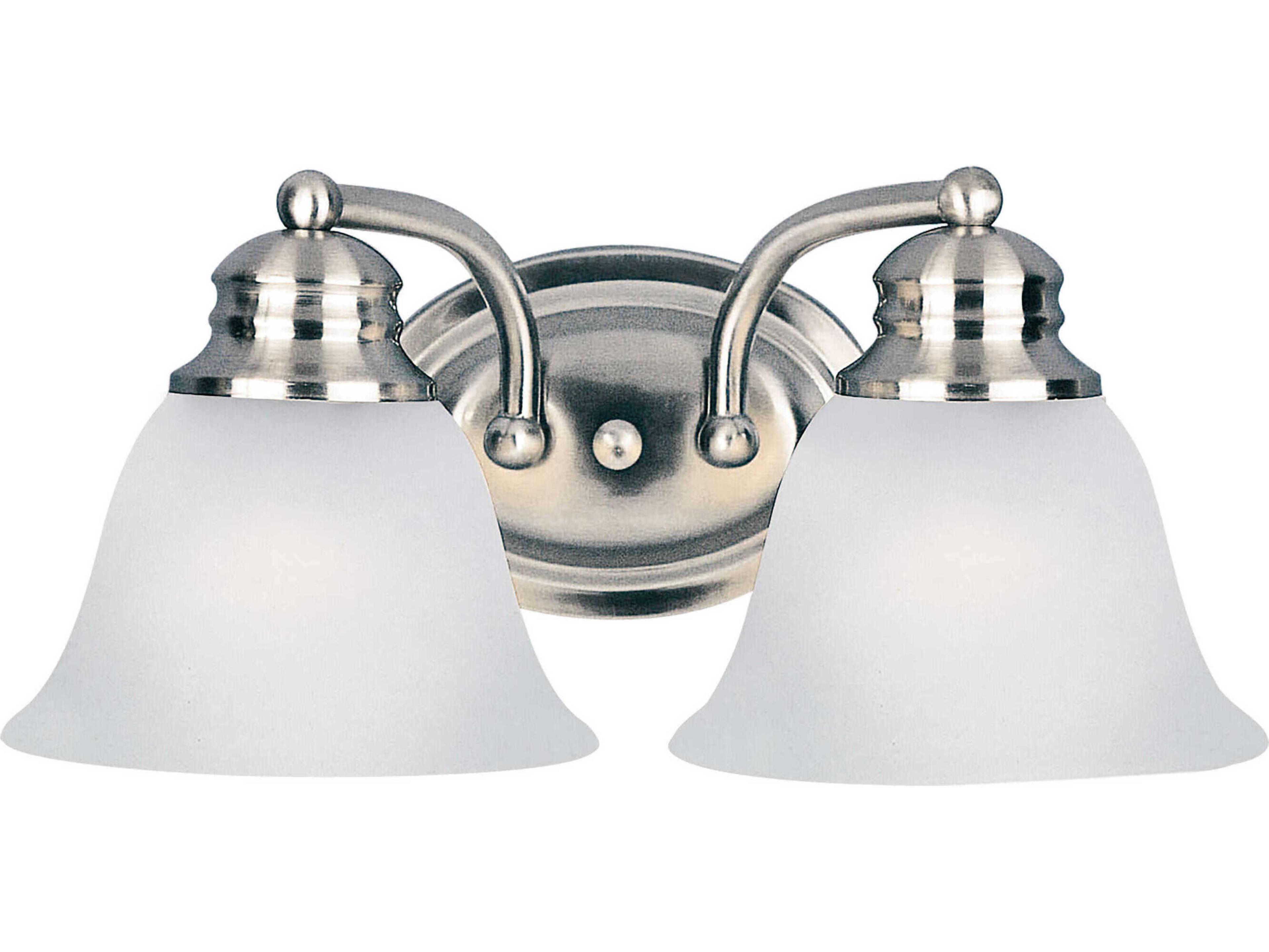 Maxim Lighting Malaga 2-Light Satin Nickel Glass Vanity Light