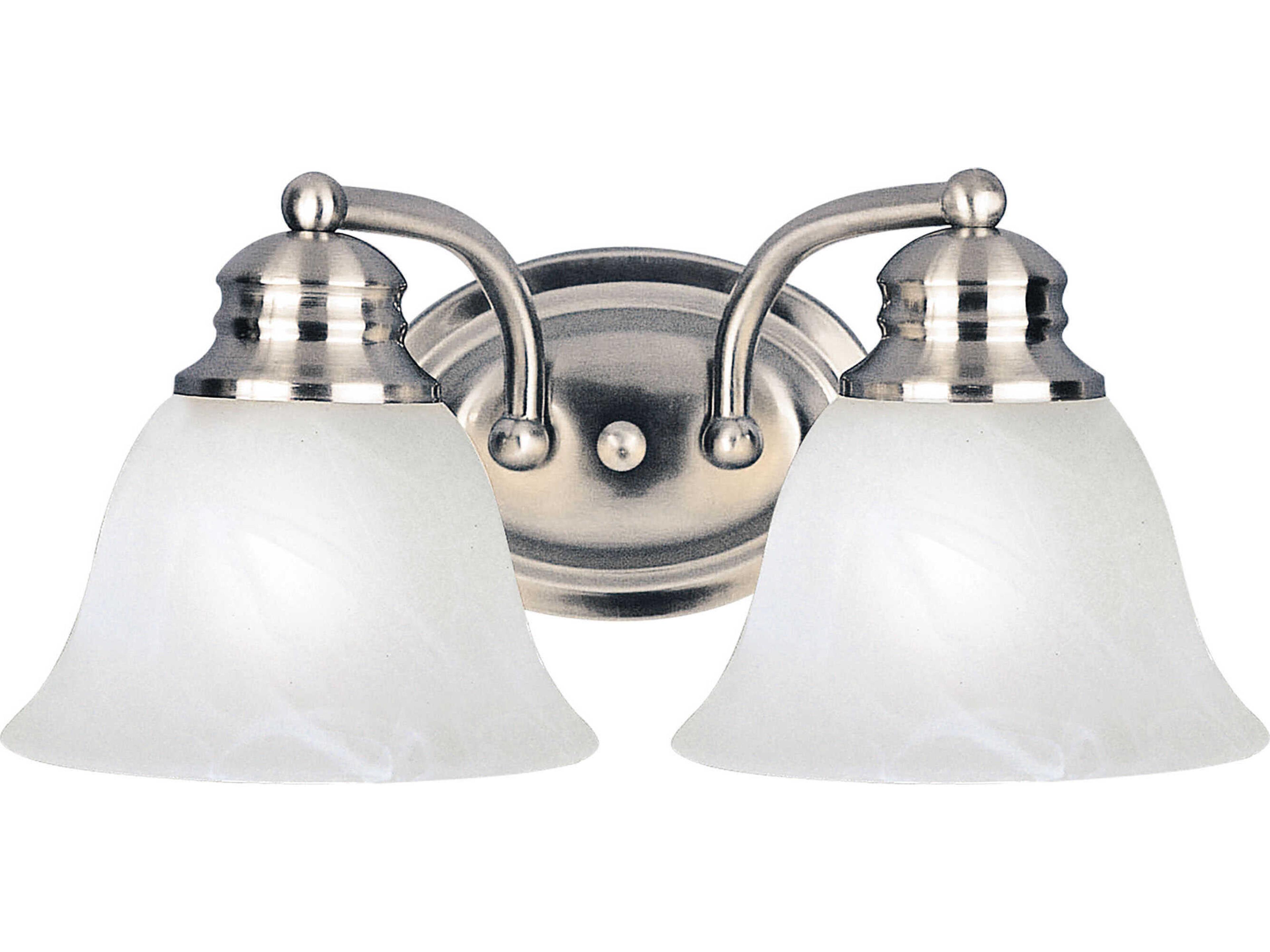 Maxim Lighting Malaga 2-Light Satin Nickel Glass Vanity Light
