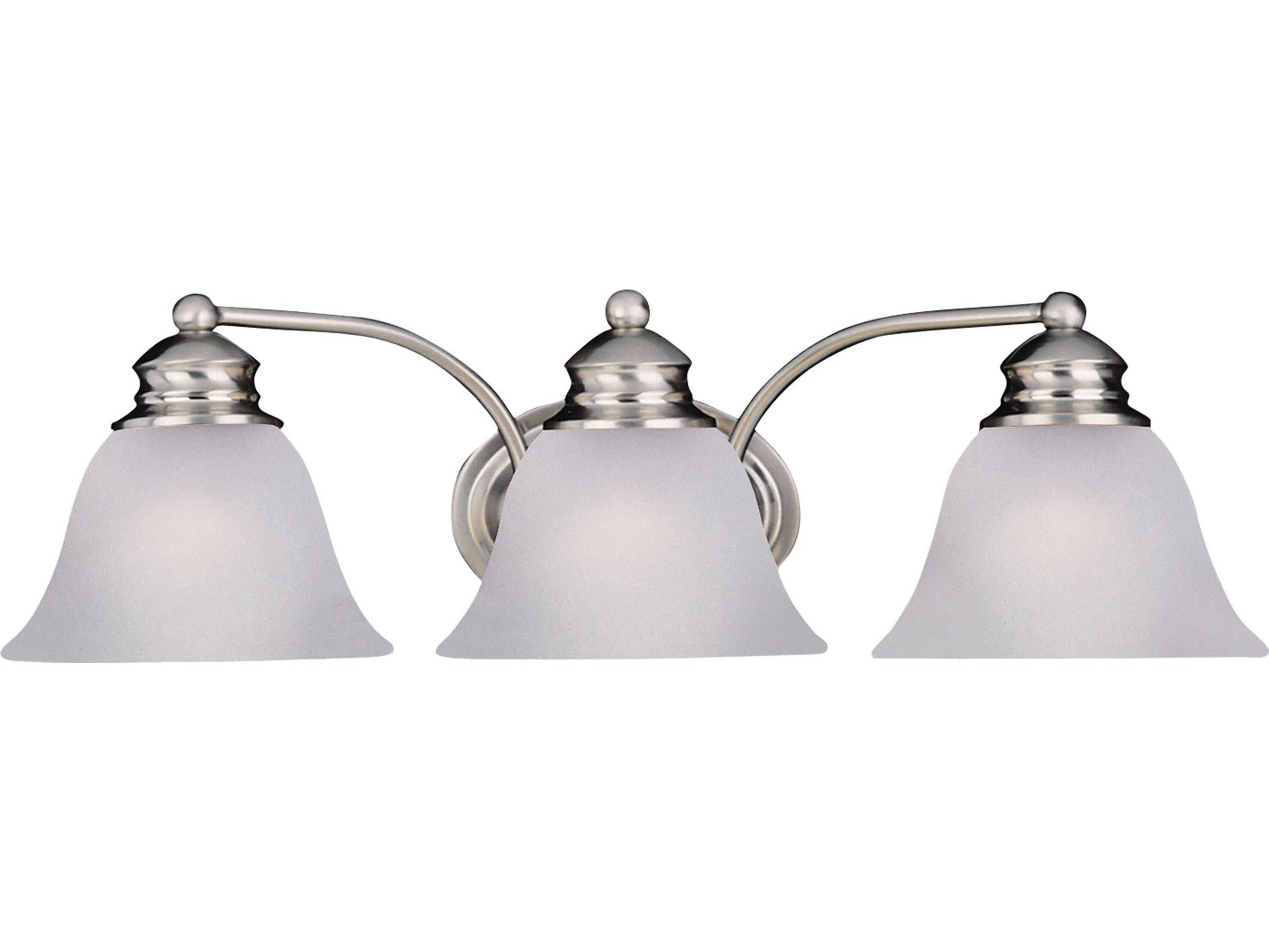 Maxim Lighting Malaga 3-Light Satin Nickel Glass Vanity Light
