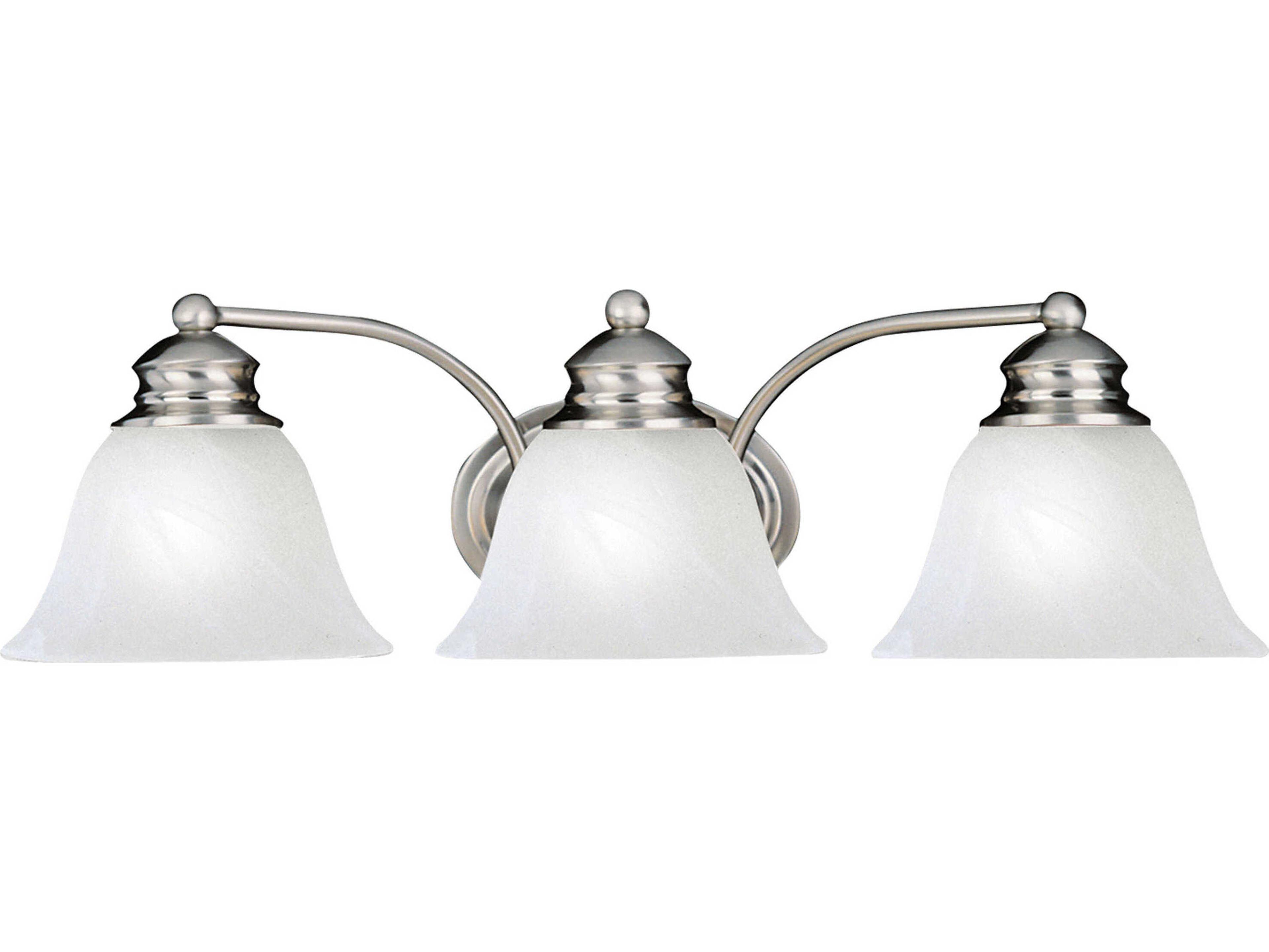 Maxim Lighting Malaga 3-Light Satin Nickel Glass Vanity Light