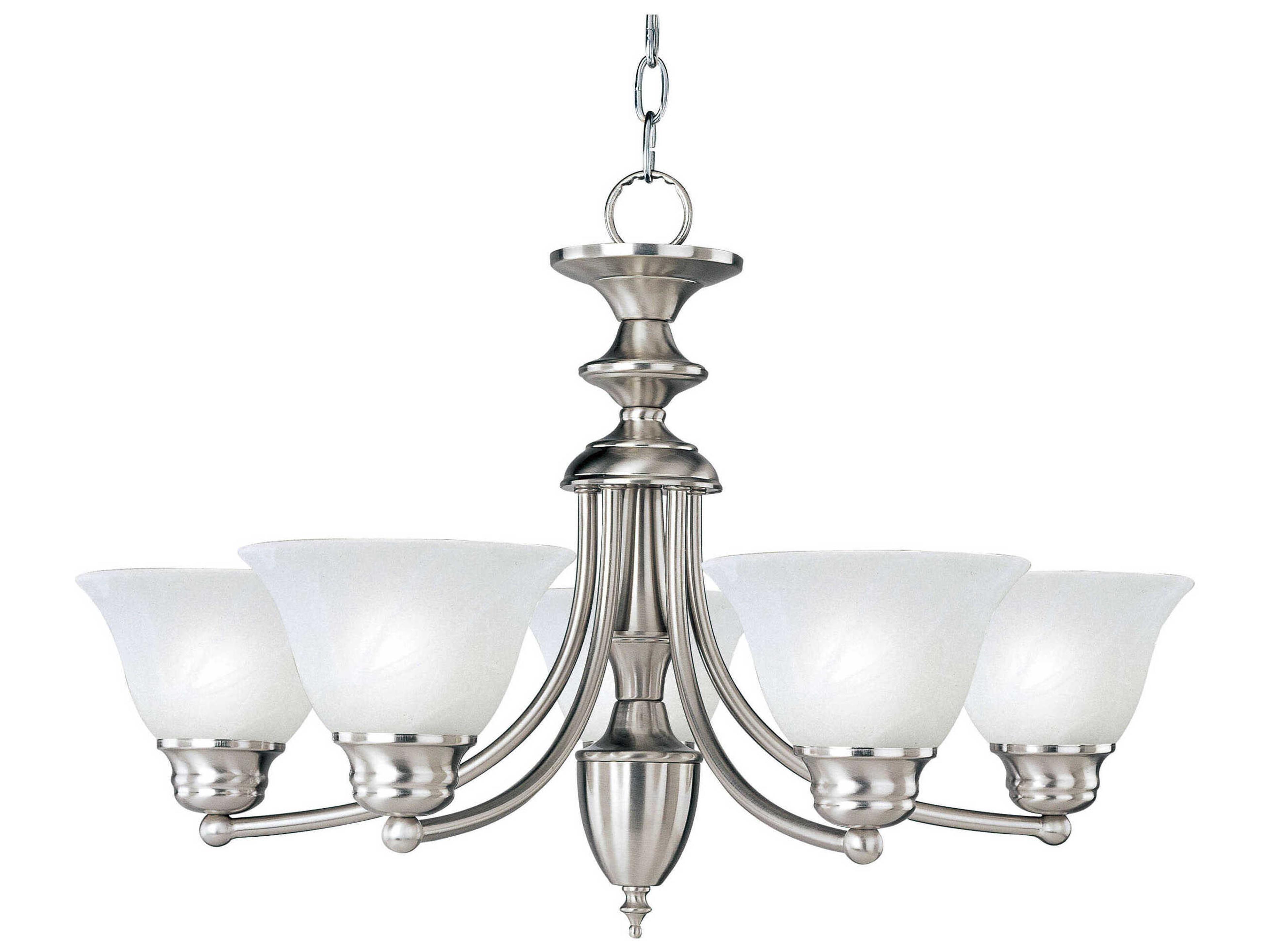 Maxim Lighting Malaga 5-Light Satin Nickel Glass Bell Chandelier