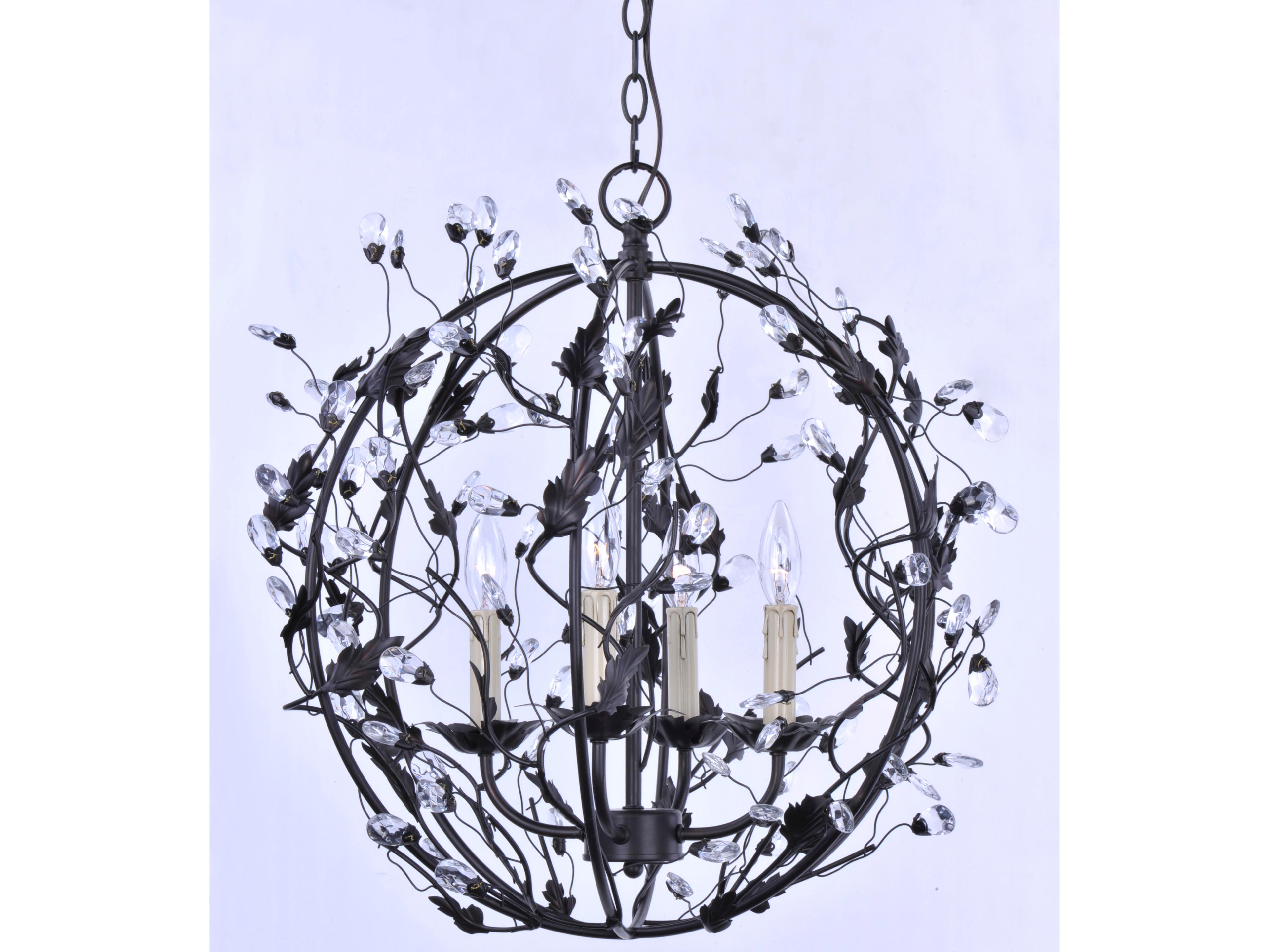 Maxim Lighting Elegante 3-Light Oil Rubbed Bronze Clear Crystal Candelabra Globe Chandelier
