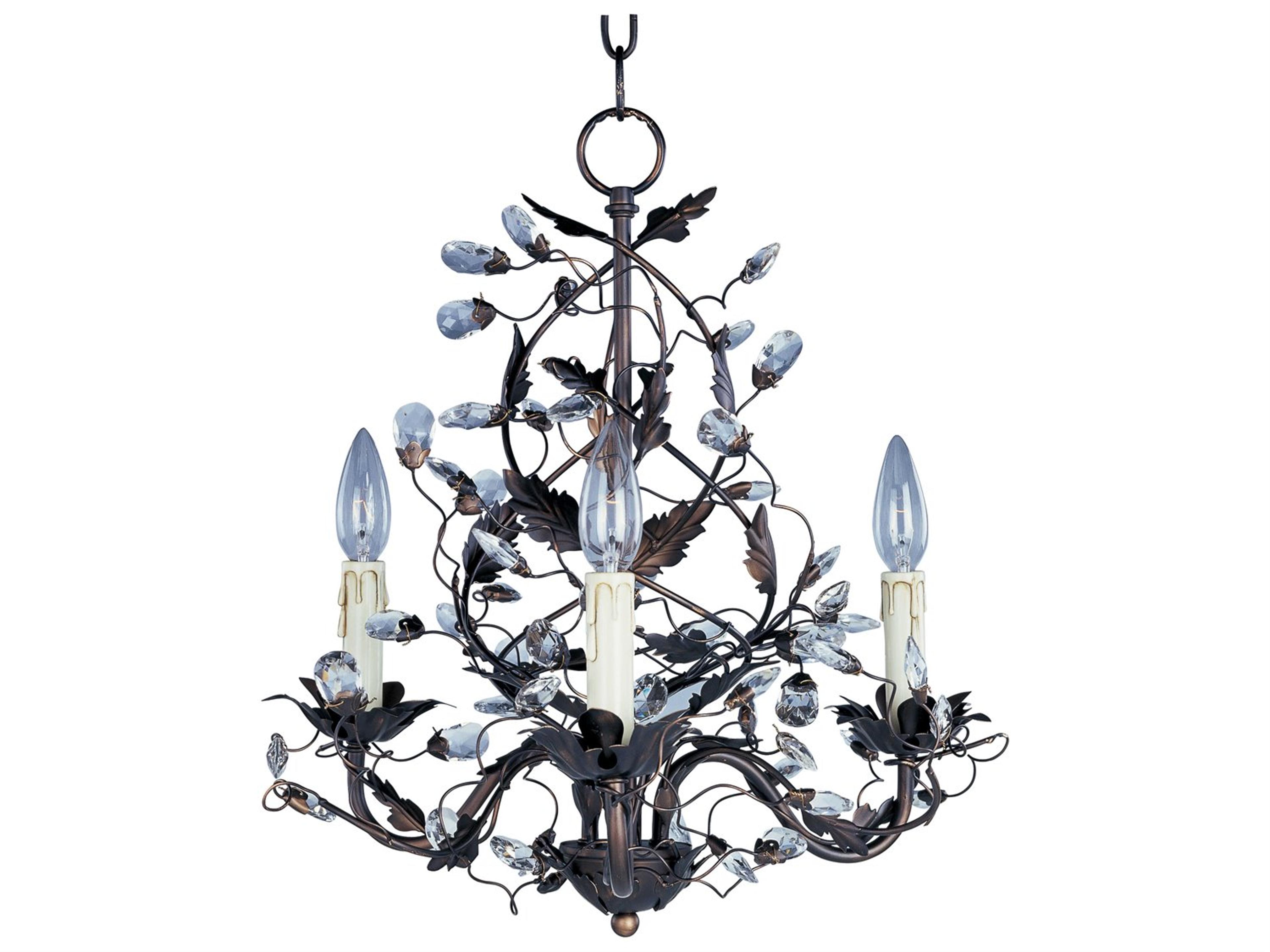 Maxim Lighting Elegante 3-Light Oil Rubbed Bronze Clear Crystal Candelabra Globe Chandelier
