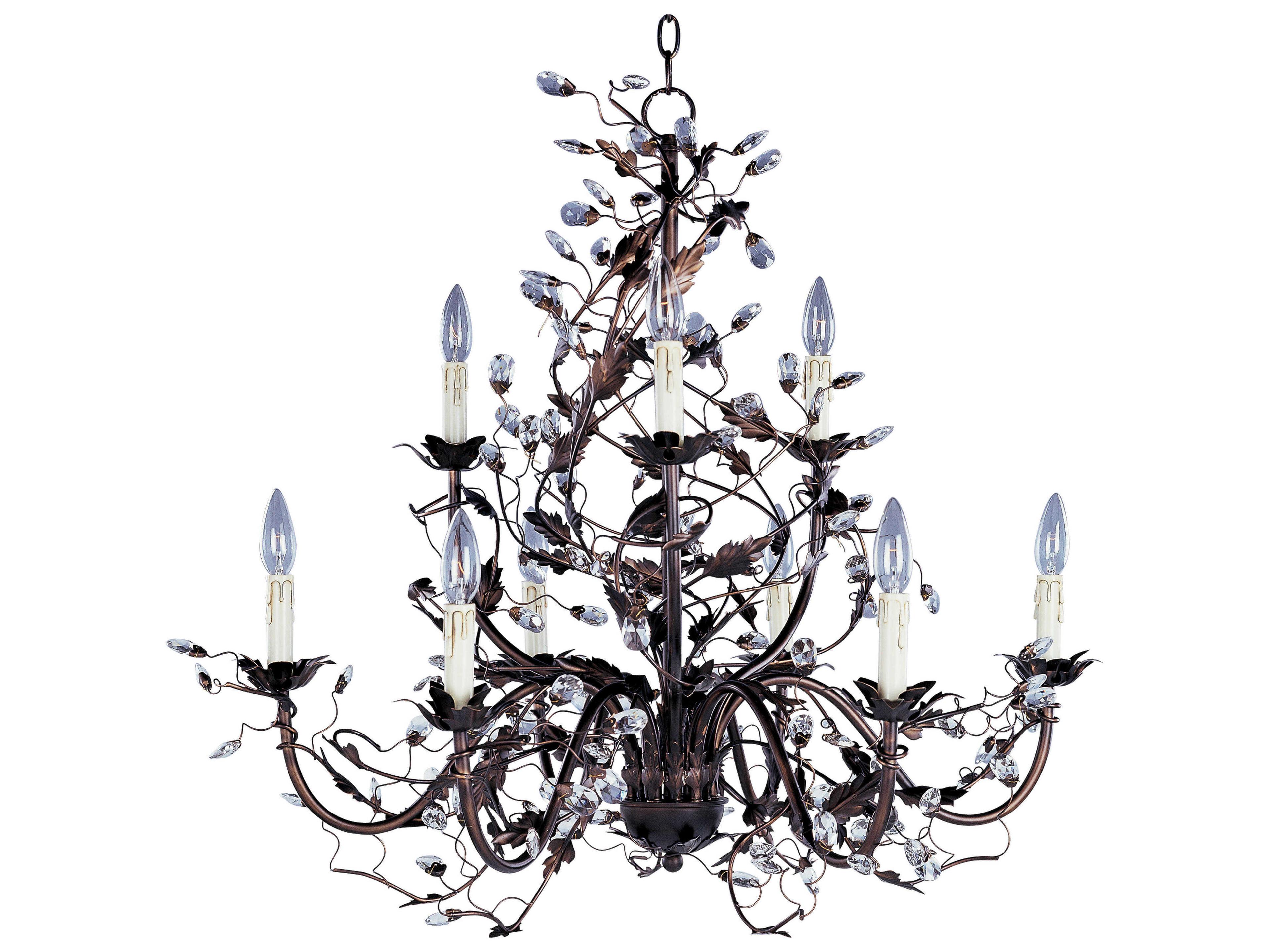 Maxim Lighting Elegante 9-Light Oil Rubbed Bronze Crystal Candelabra Chandelier