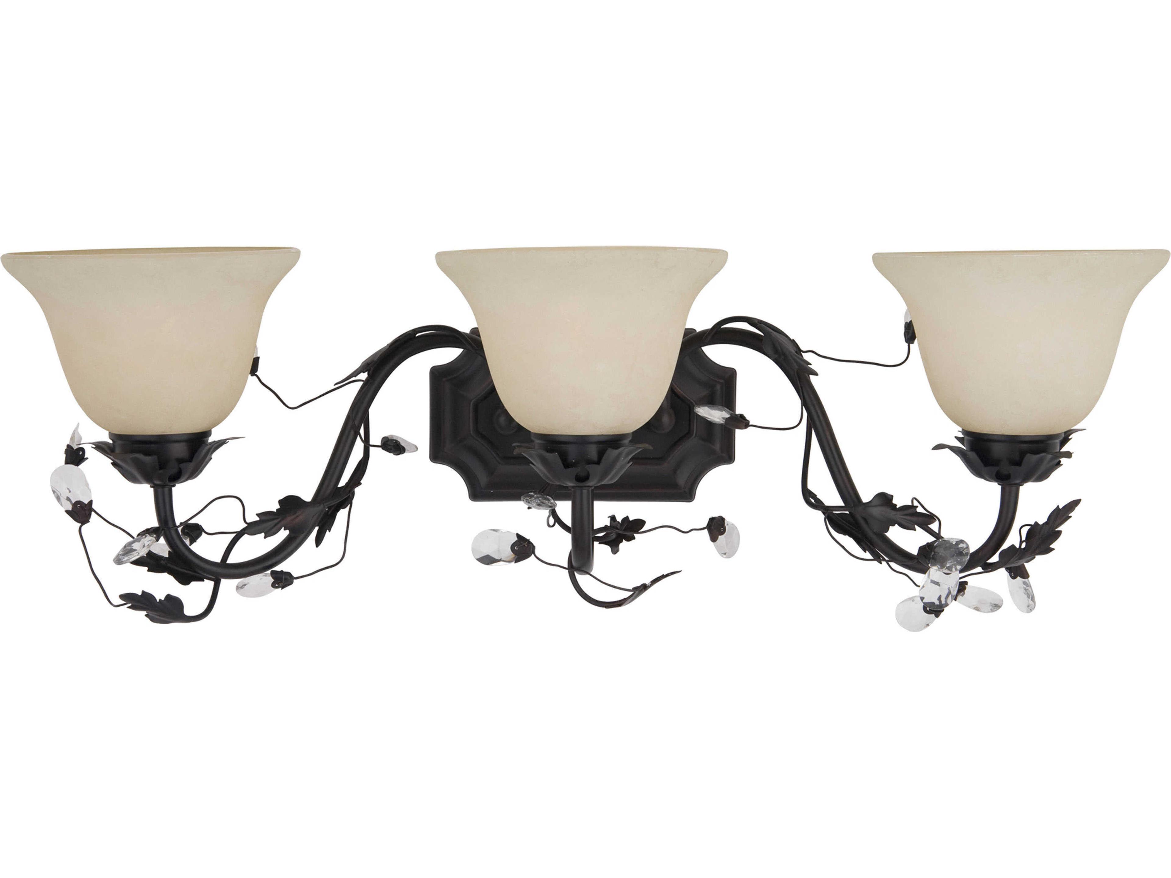 Maxim Lighting Elegante 3-Light Oil Rubbed Bronze Crystal Vanity Light