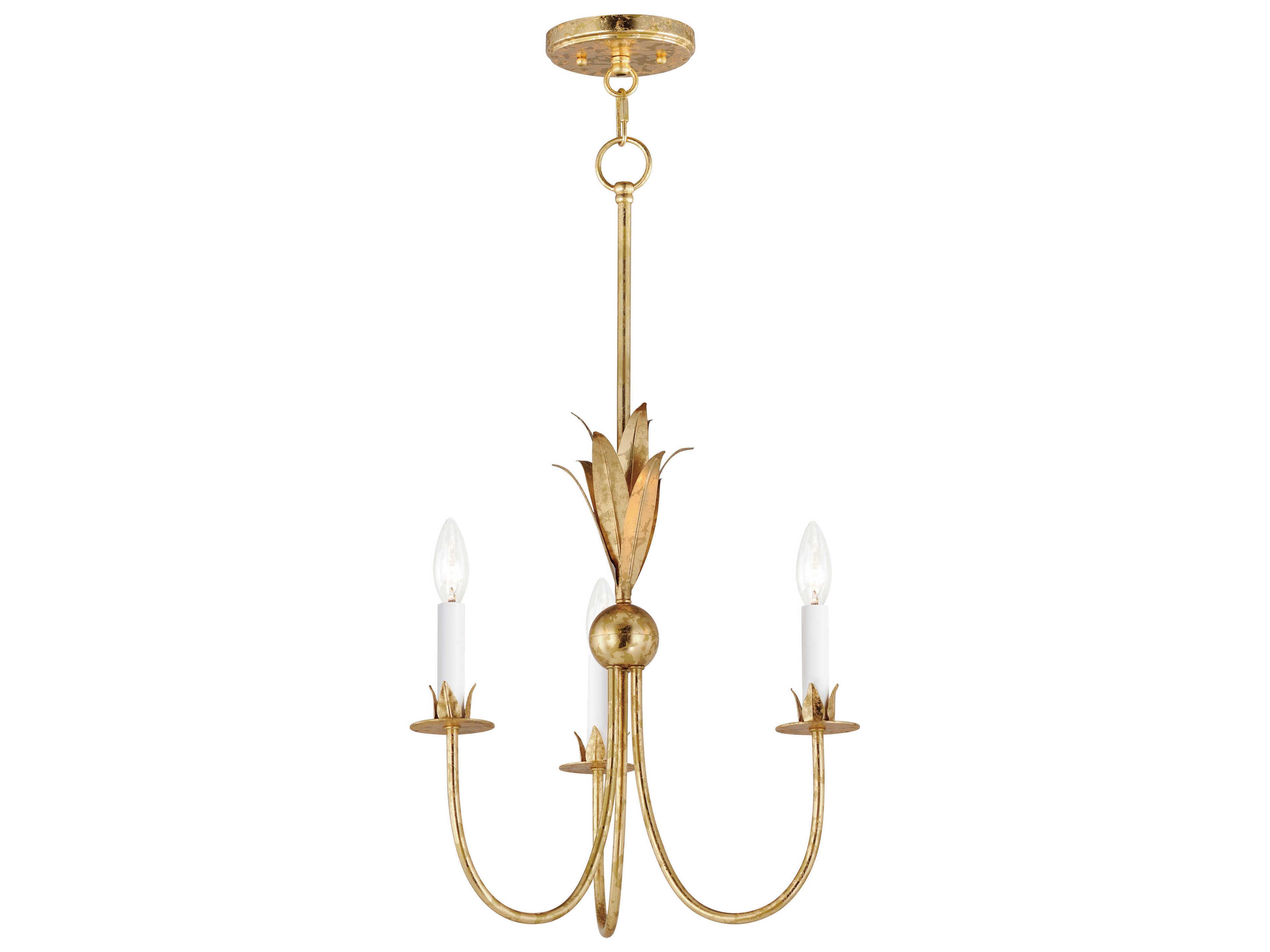 Maxim Lighting Paloma 3-Light Gold Leaf Candelabra Chandelier