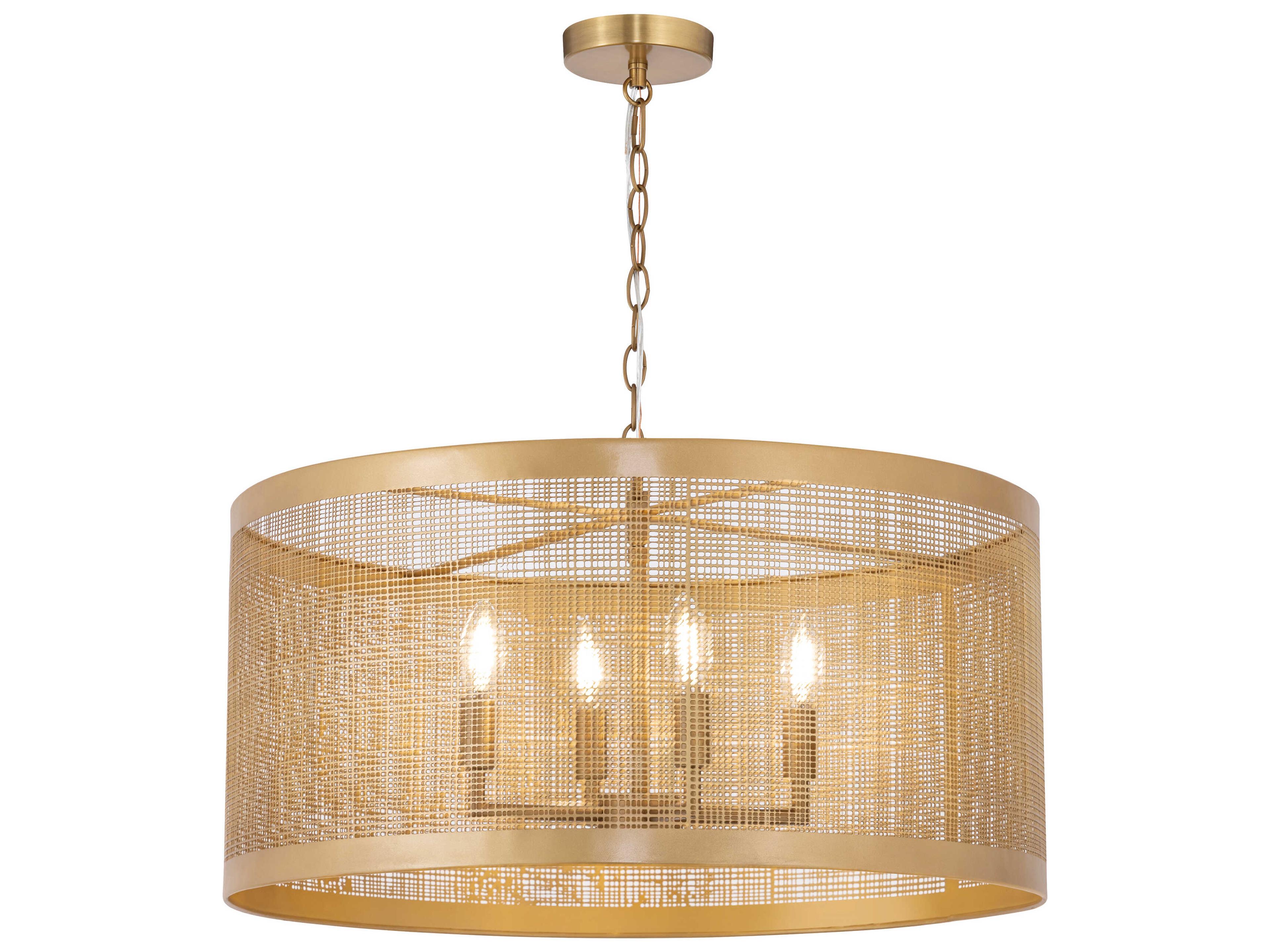 Maxim Lighting Hatcher 4-Light Gold Drum Pendant