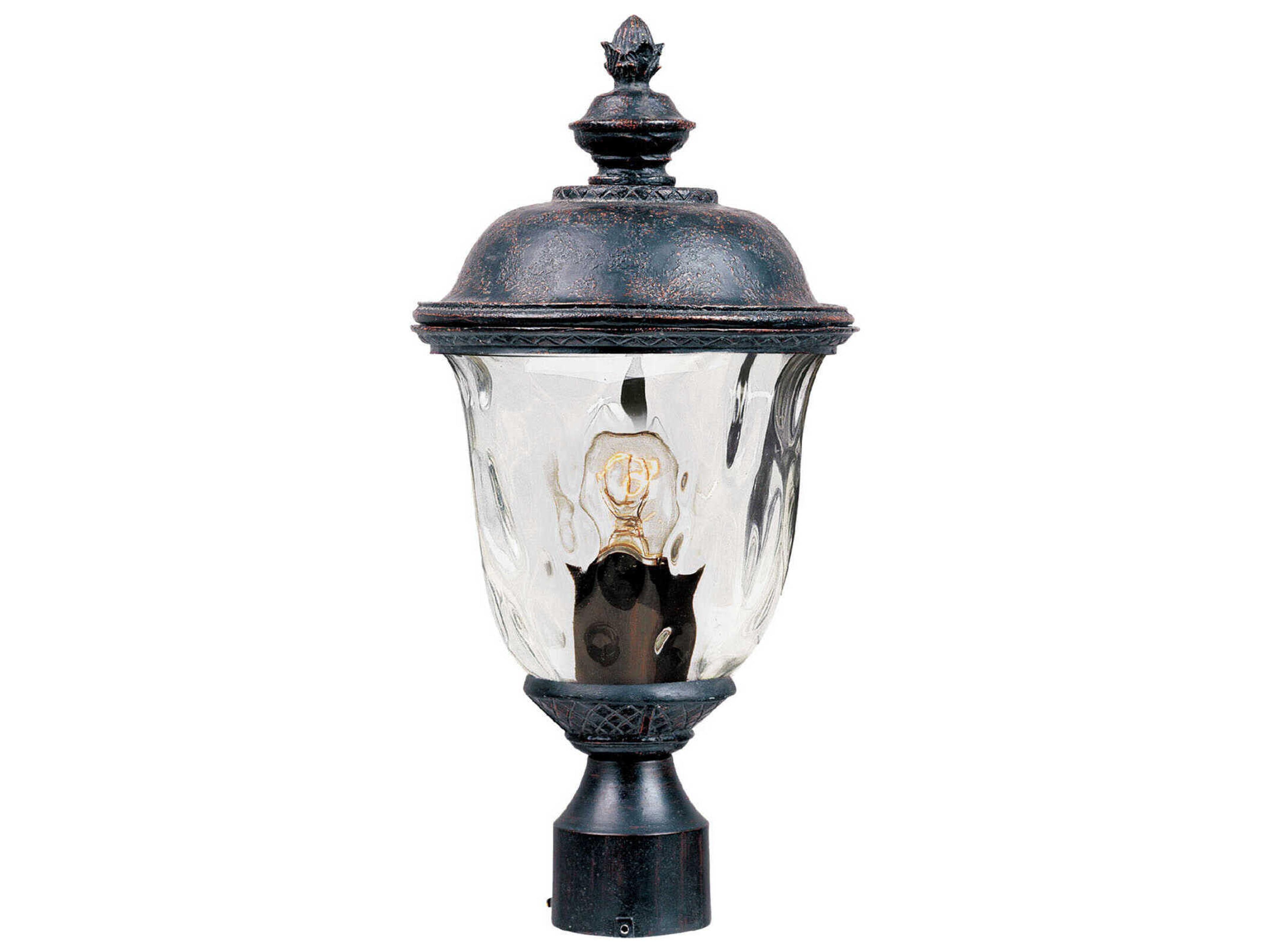 Maxim Lighting Carriage House DC & Water Glass Incandescent Outdoor Post Light