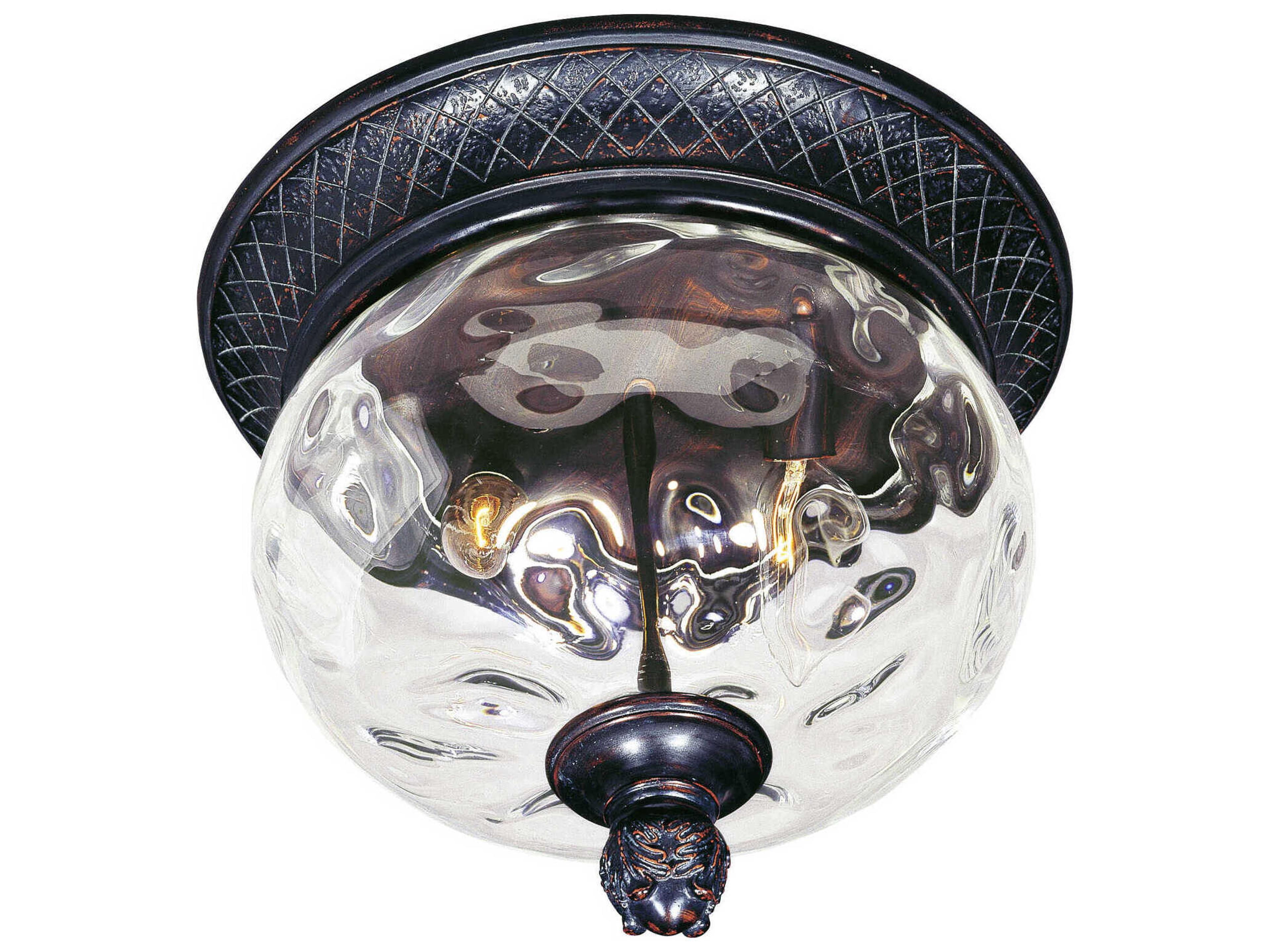 Carriage House DC & Water Glass 2 - Light Incandescent Outdoor Ceiling Light