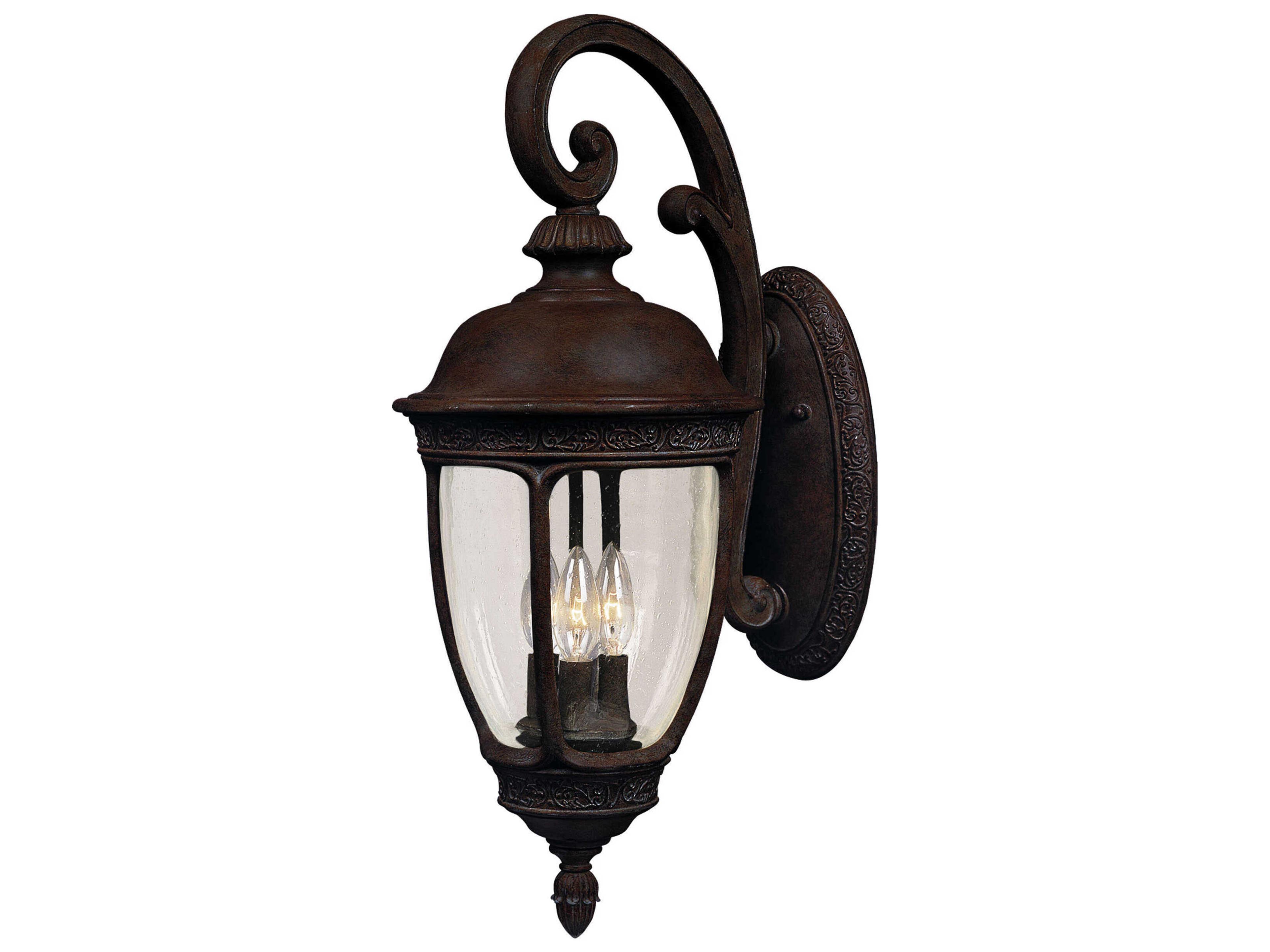 Knob Hill DC & Seedy Glass Incandescent 3 - Light Outdoor Wall Light