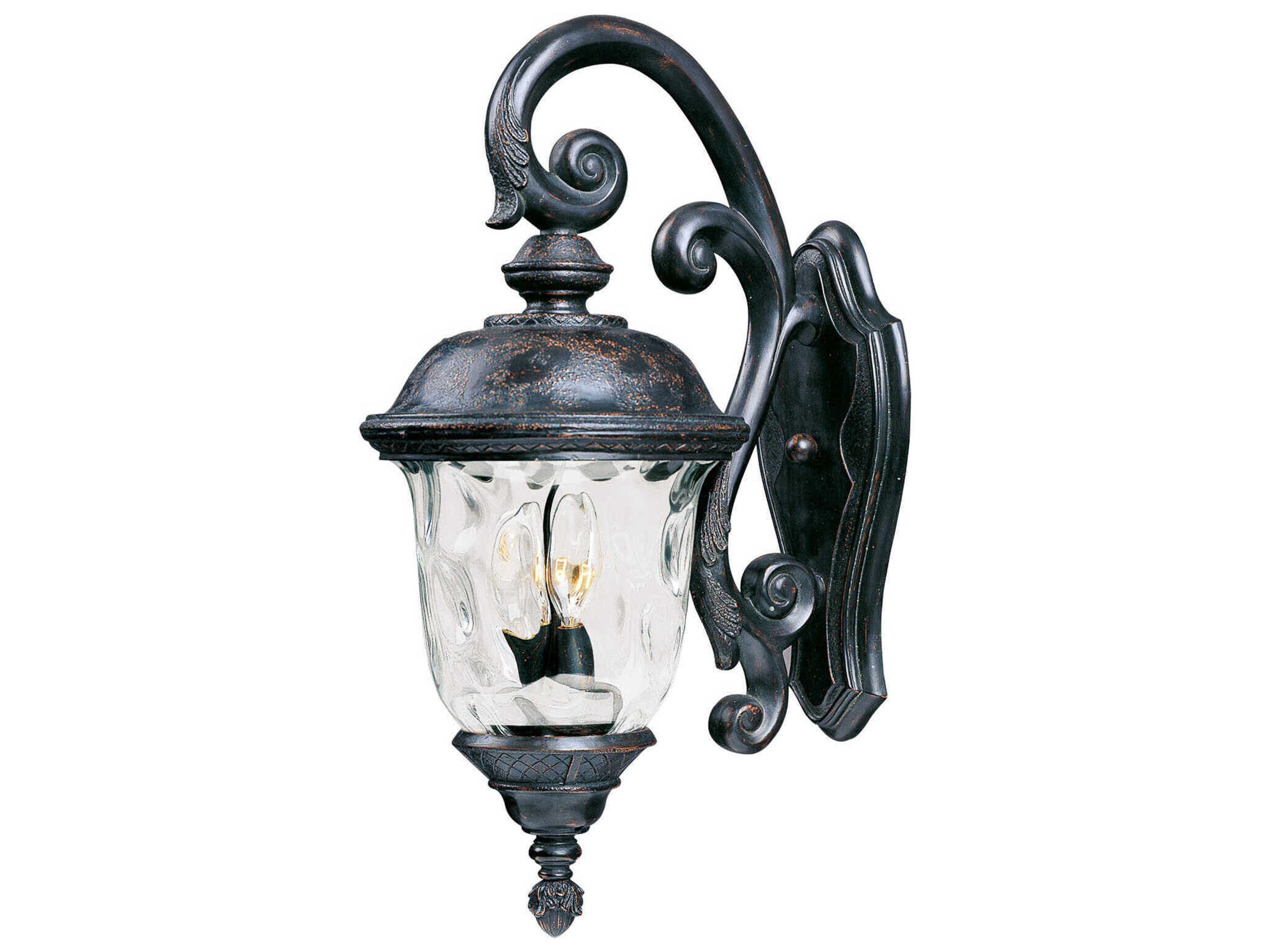 Maxim Lighting Carriage House DC & Water Glass 3 - Light Incandescent Outdoor Wall Light