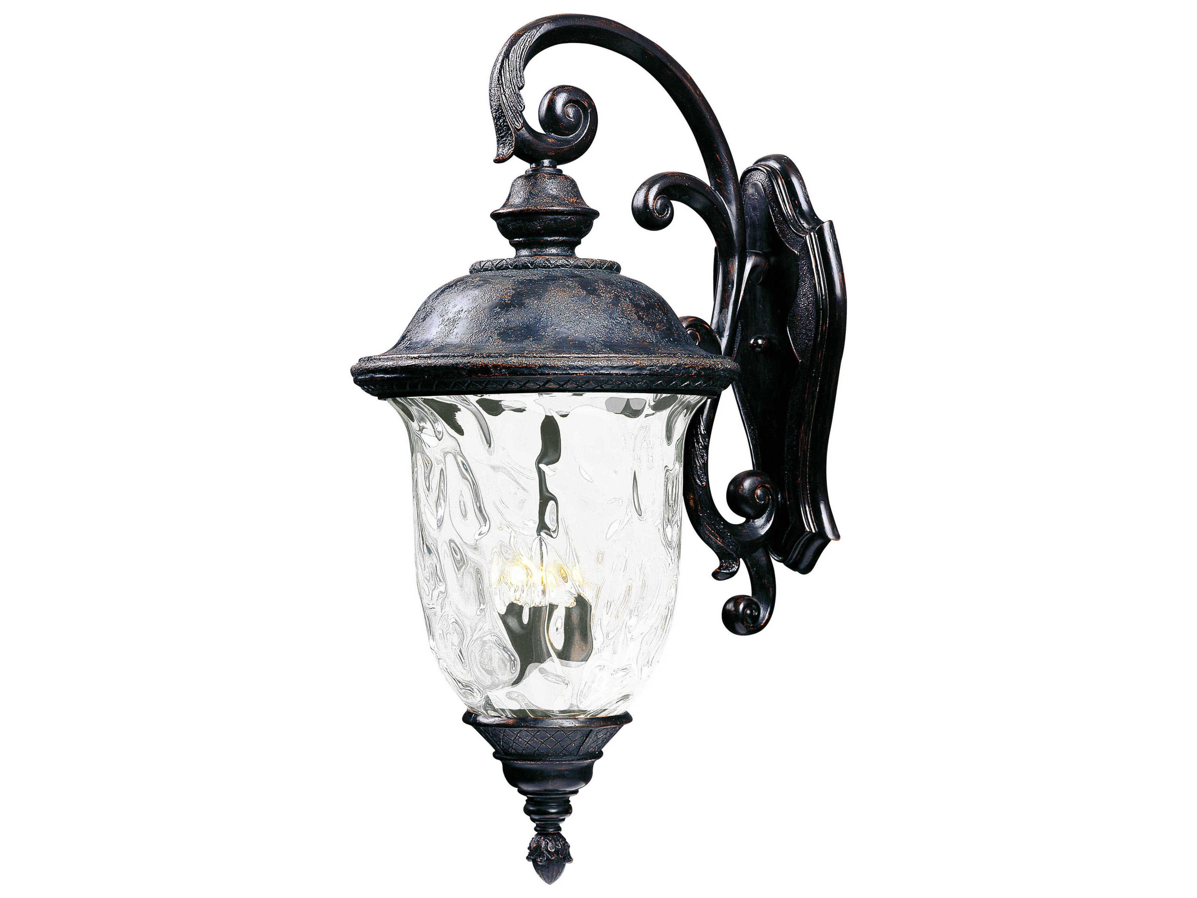 Maxim Lighting Carriage House DC & Water Glass 3 - Light Incandescent Outdoor Wall Light