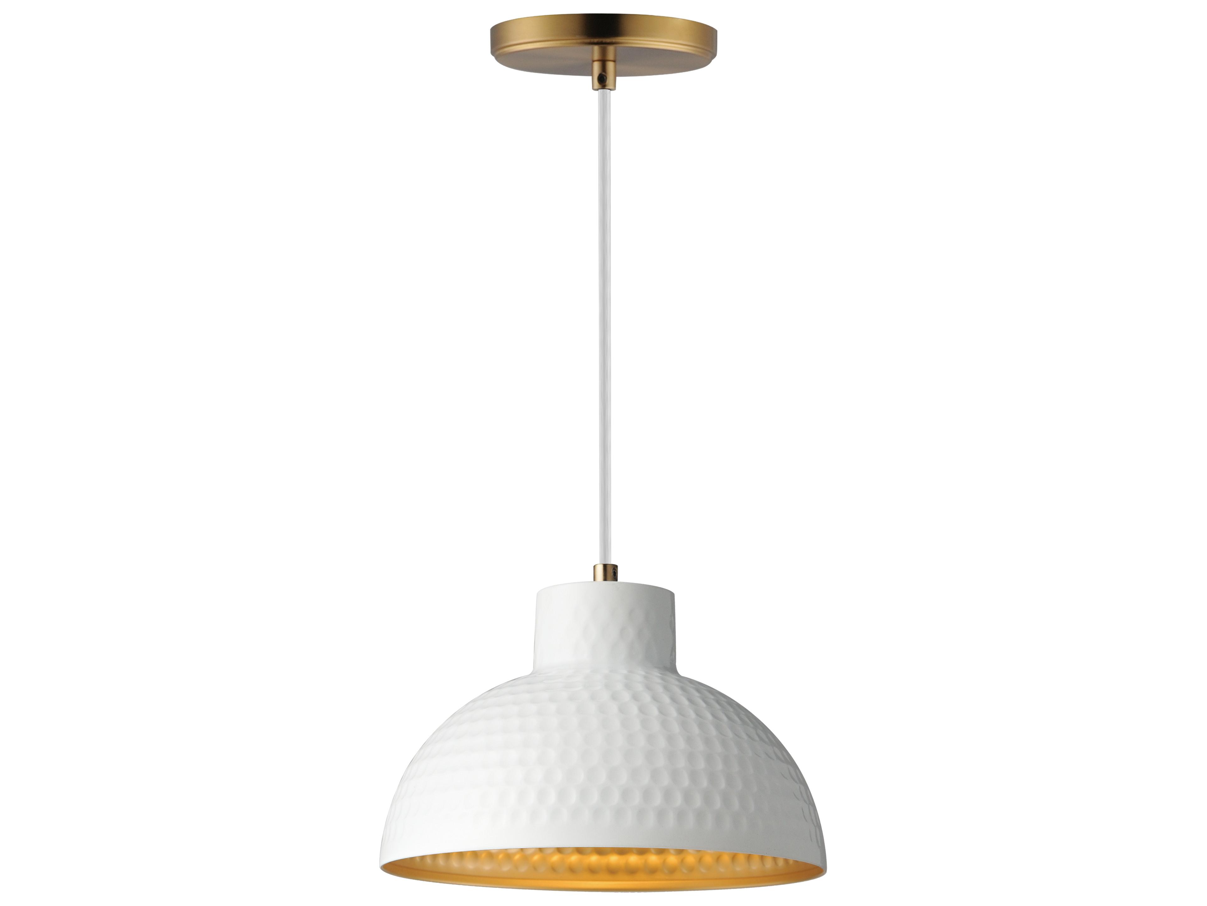 Maxim Lighting Rockport 1-Light White Natural Aged Brass Mini Pendant