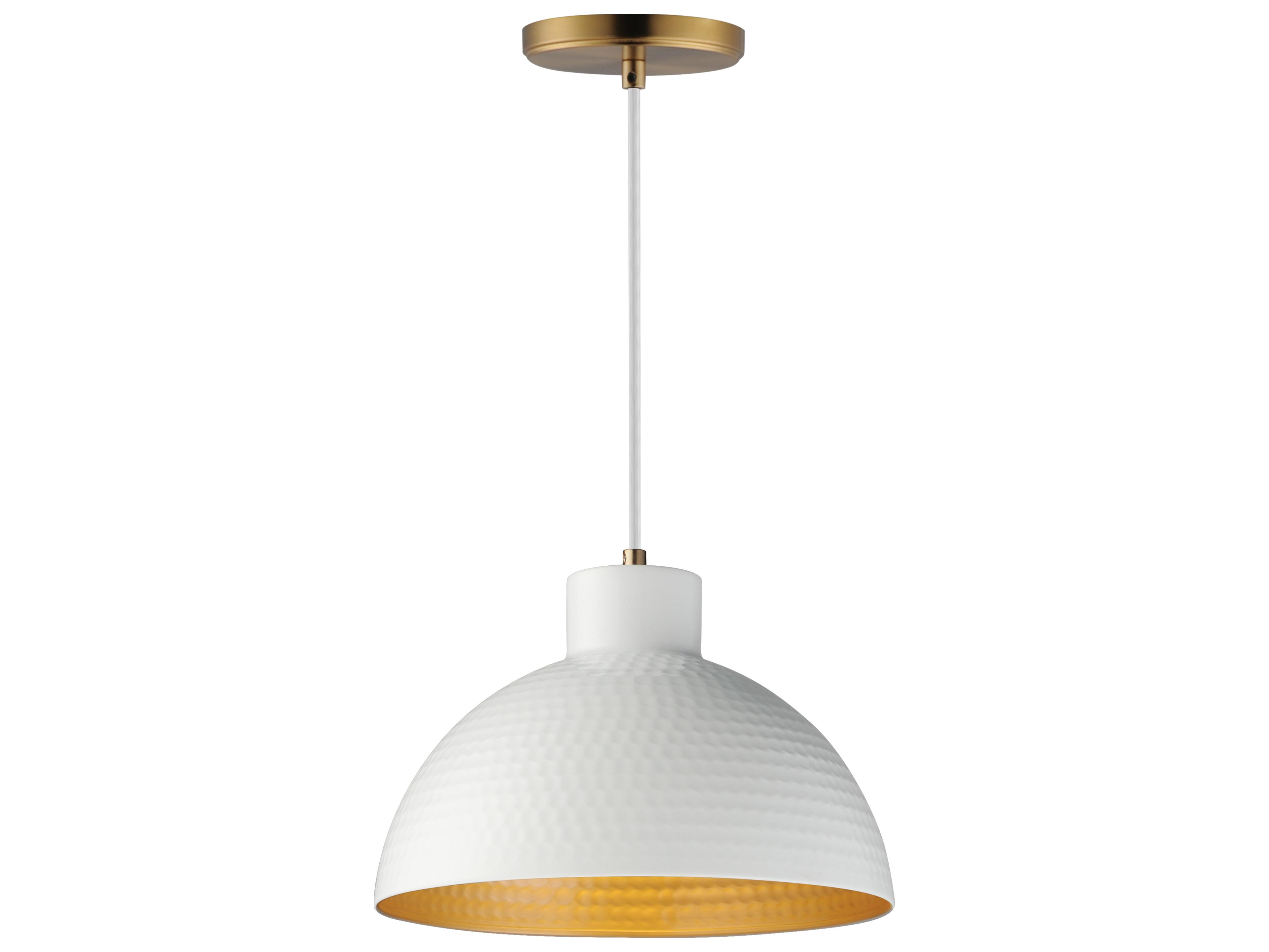 Maxim Lighting Rockport 1-Light White Natural Aged Brass Mini Pendant