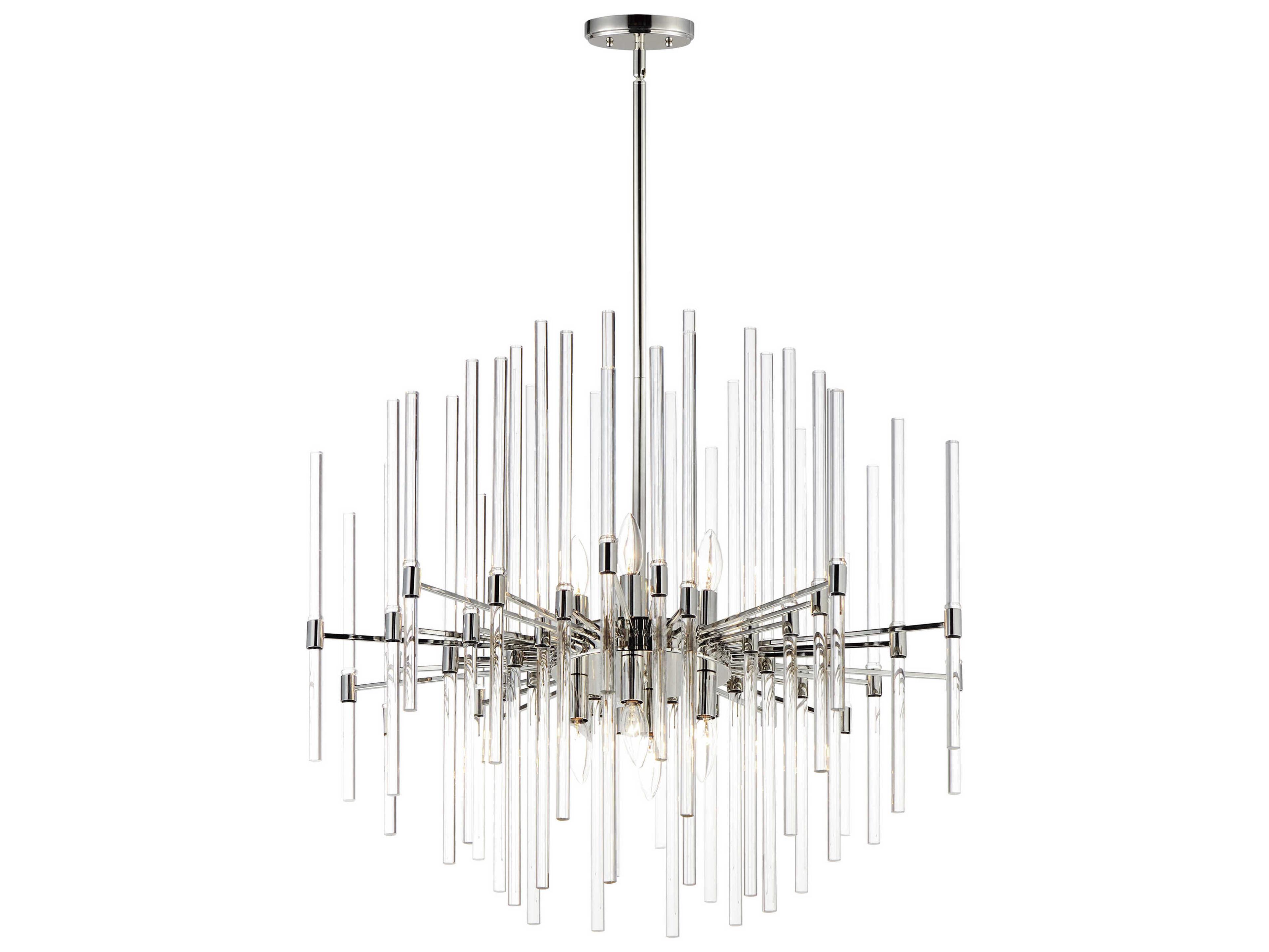 Maxim Lighting Divine 8-Light Polished Nickel Glass Linear Pendant
