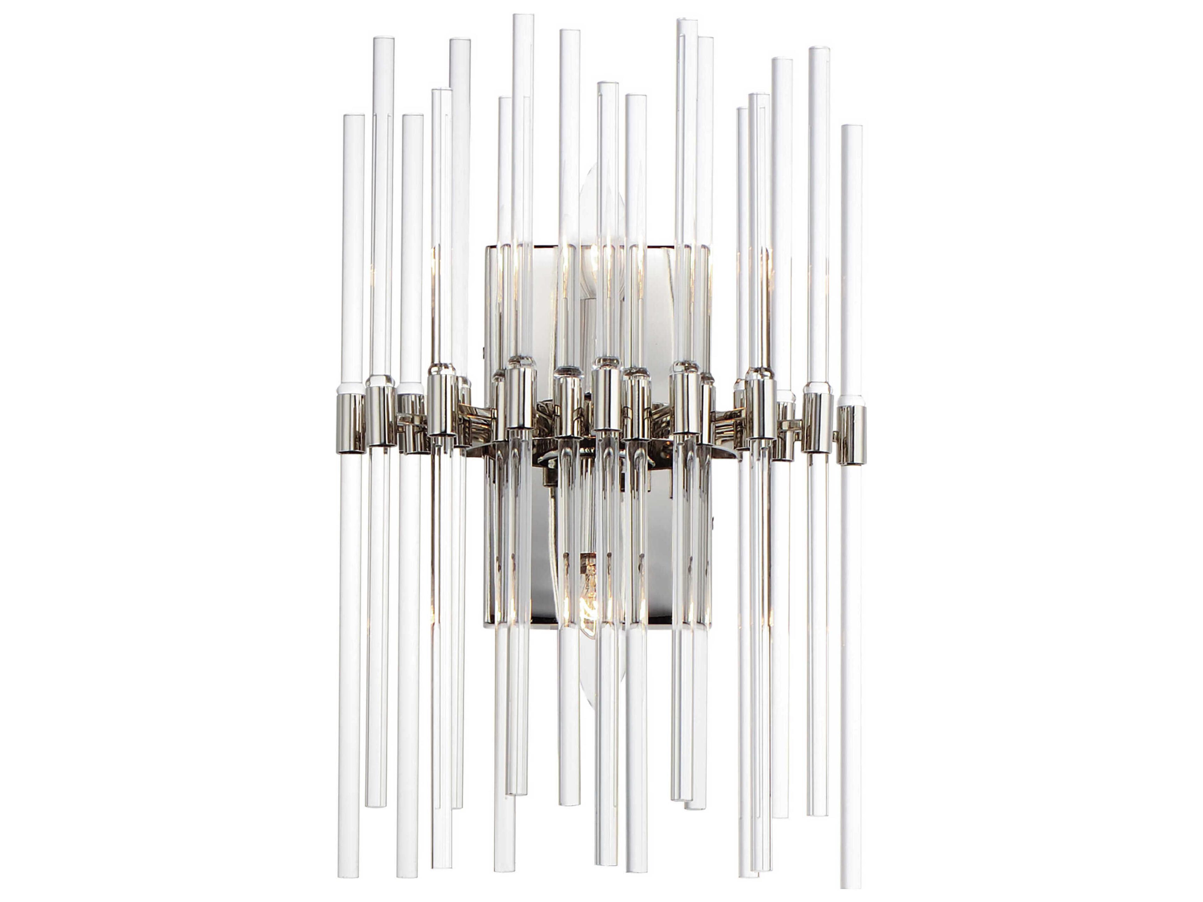Maxim Lighting Divine 2-Light Polished Nickel Glass Wall Sconce