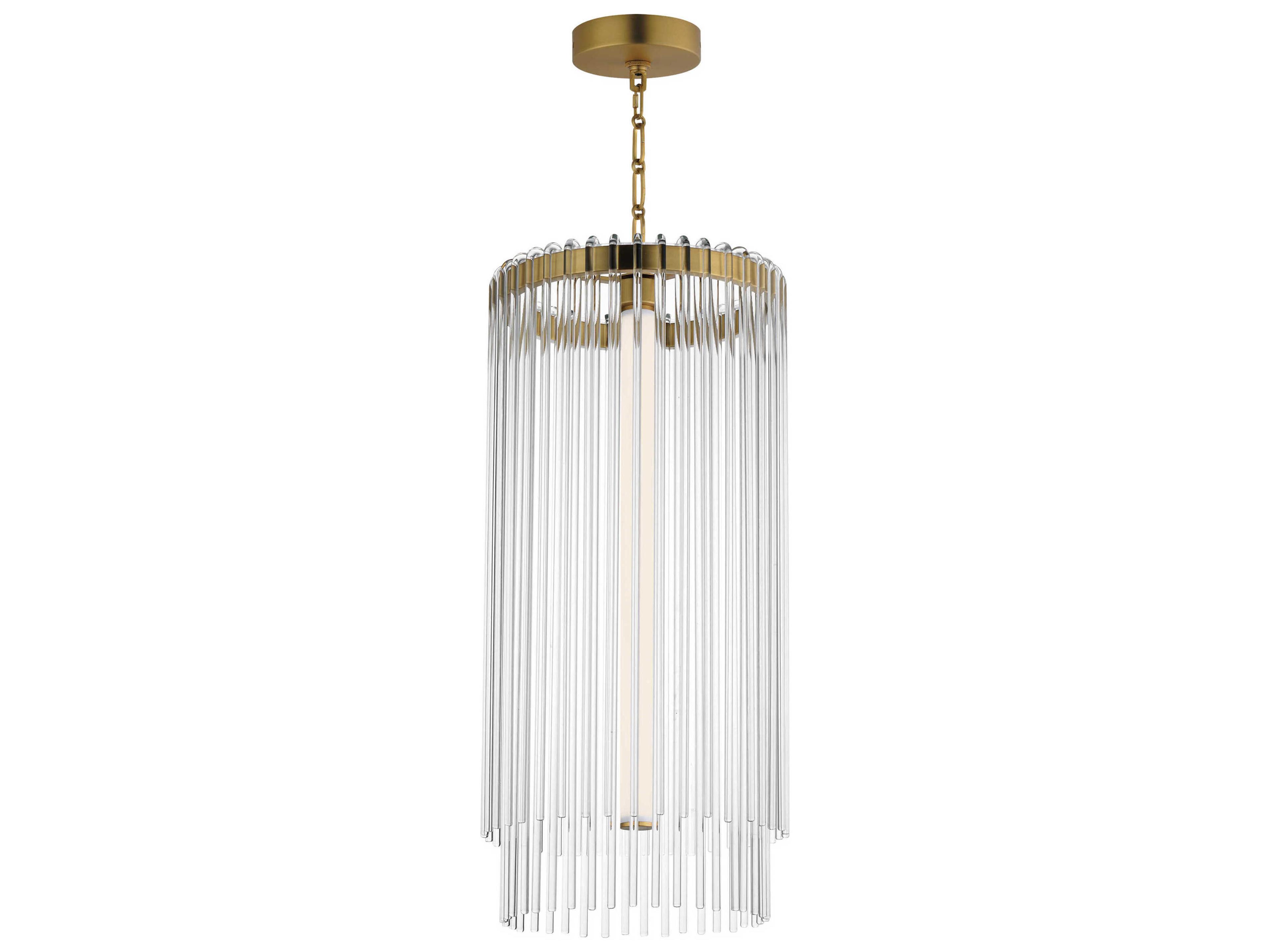 Maxim Lighting Jolie 1-Light Natural Aged Brass Cylinder Pendant