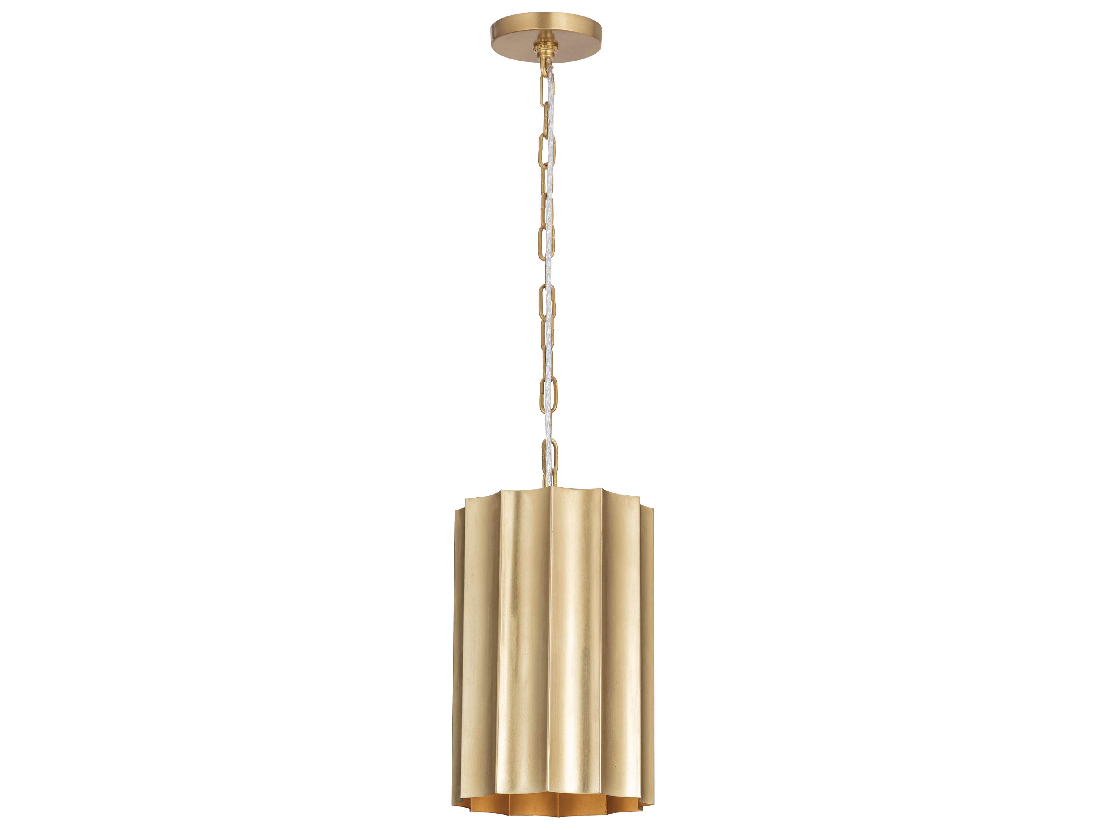Maxim Lighting Allegra 1-Light Weathered Brass Cylinder Geometric Mini Pendant