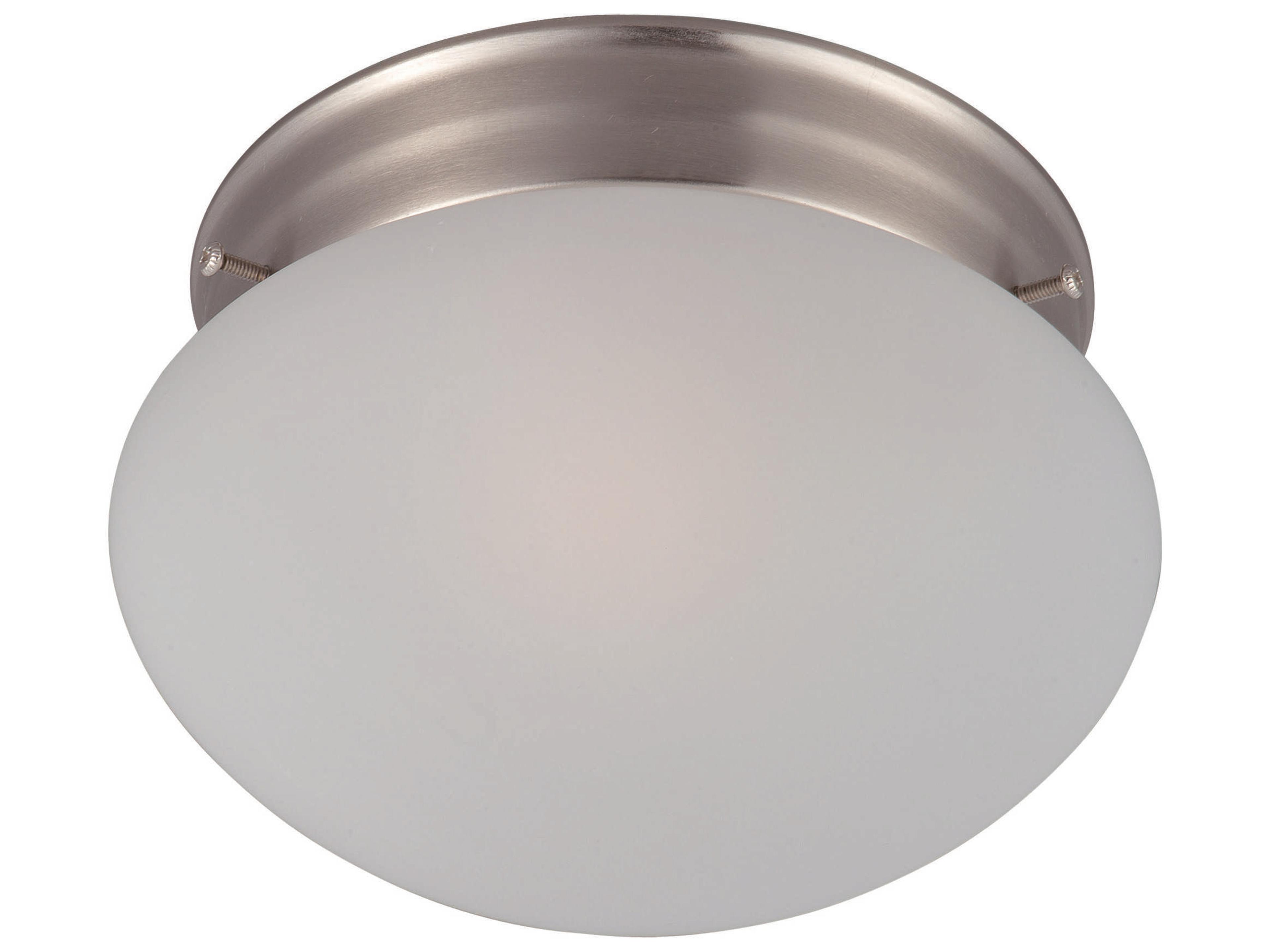 Maxim Lighting Essentials 1-Light Satin Nickel Bowl Flush Mount