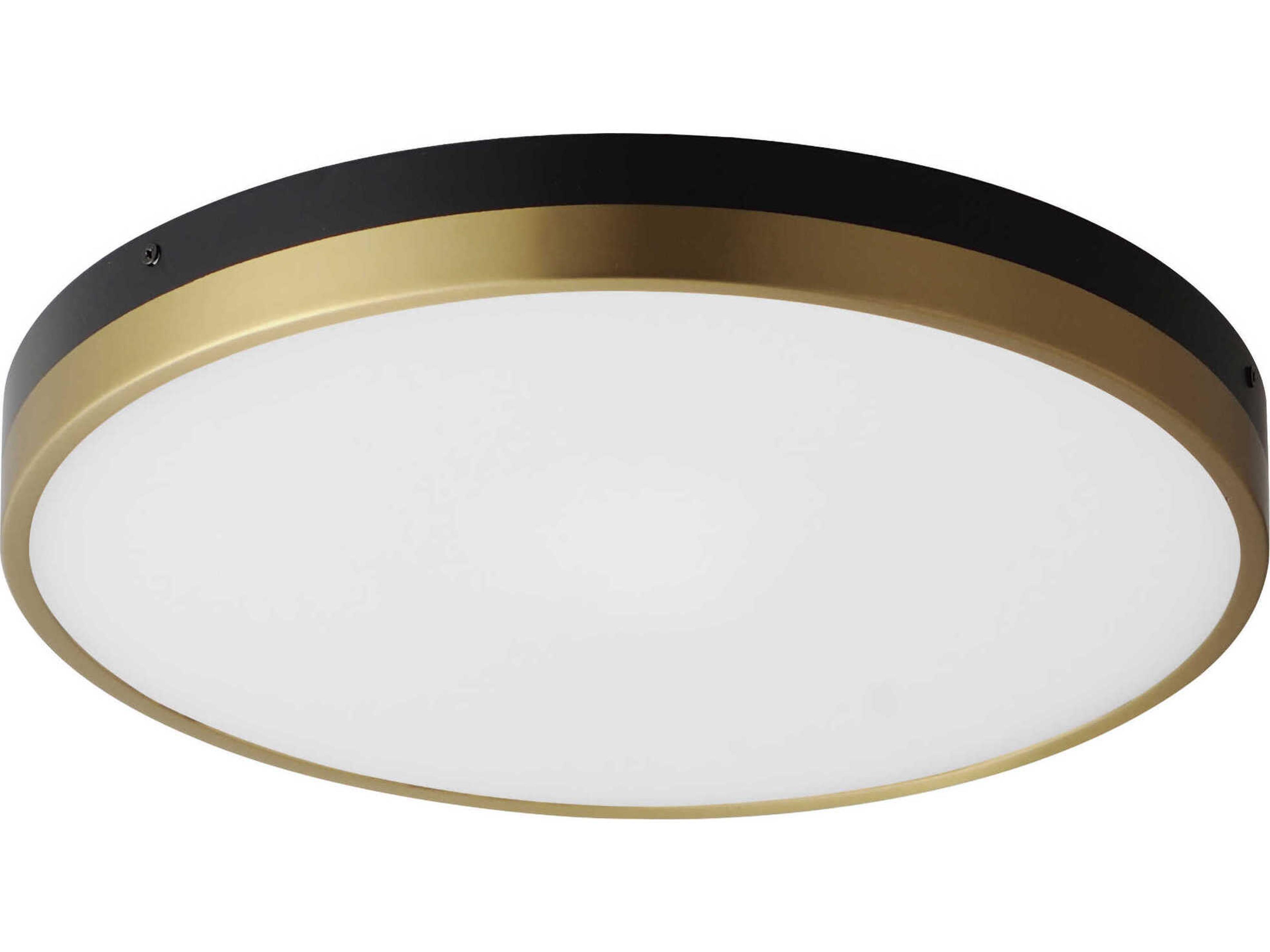 Maxim Lighting Dapper 1-Light Black Antique Brass LED Round Flush Mount