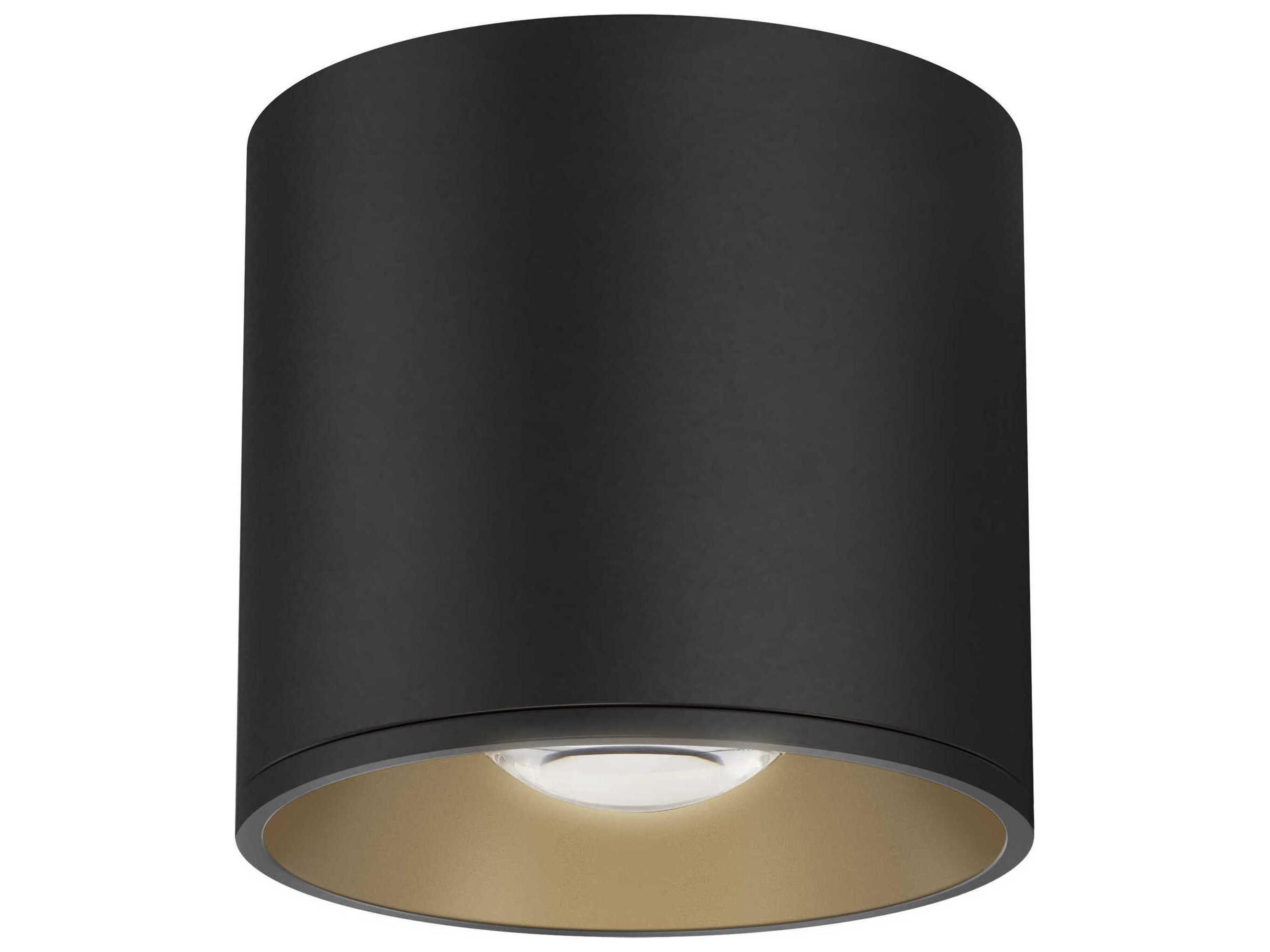 Maxim Lighting Stout 1-Light Black Cylinder Flush Mount