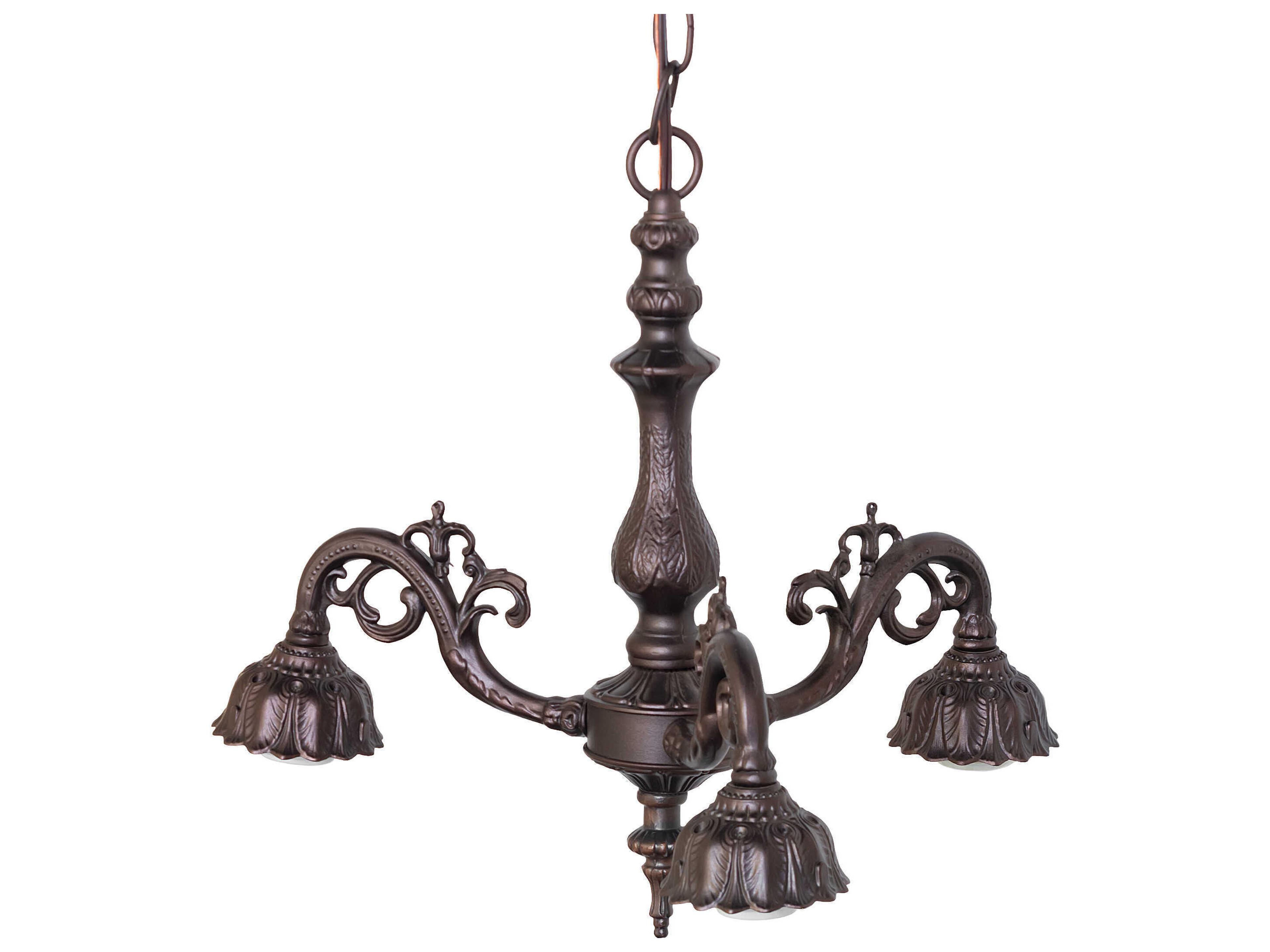 Meyda Victorian 3-Light Mahogany Bronze Traditional Chandelier