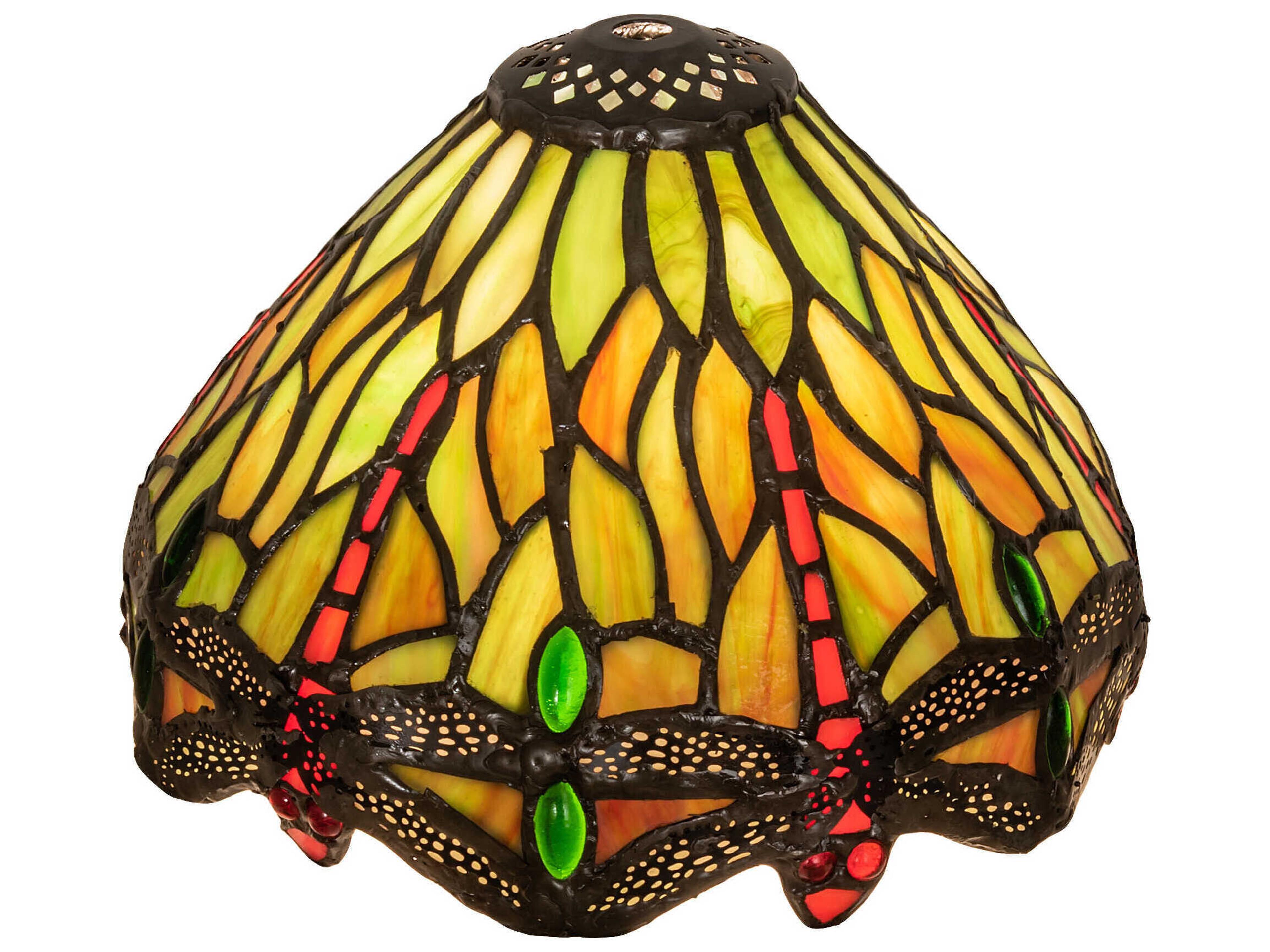 Meyda Ruby / Coral / Green 7" Hanginghead Dragonfly Shade