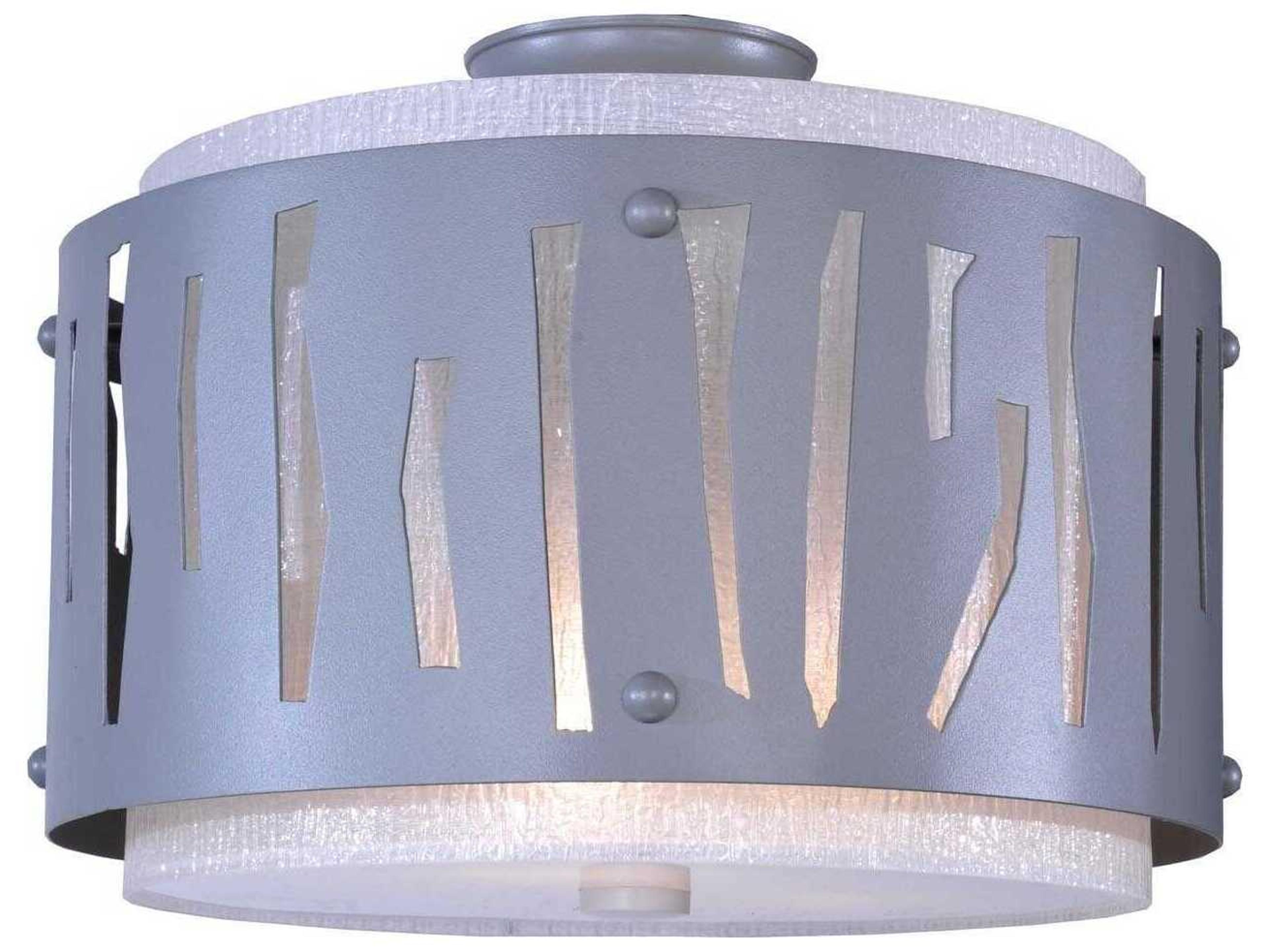 Meyda Tortuga Luna 3-Light Grey LED Drum Semi Flush Mount