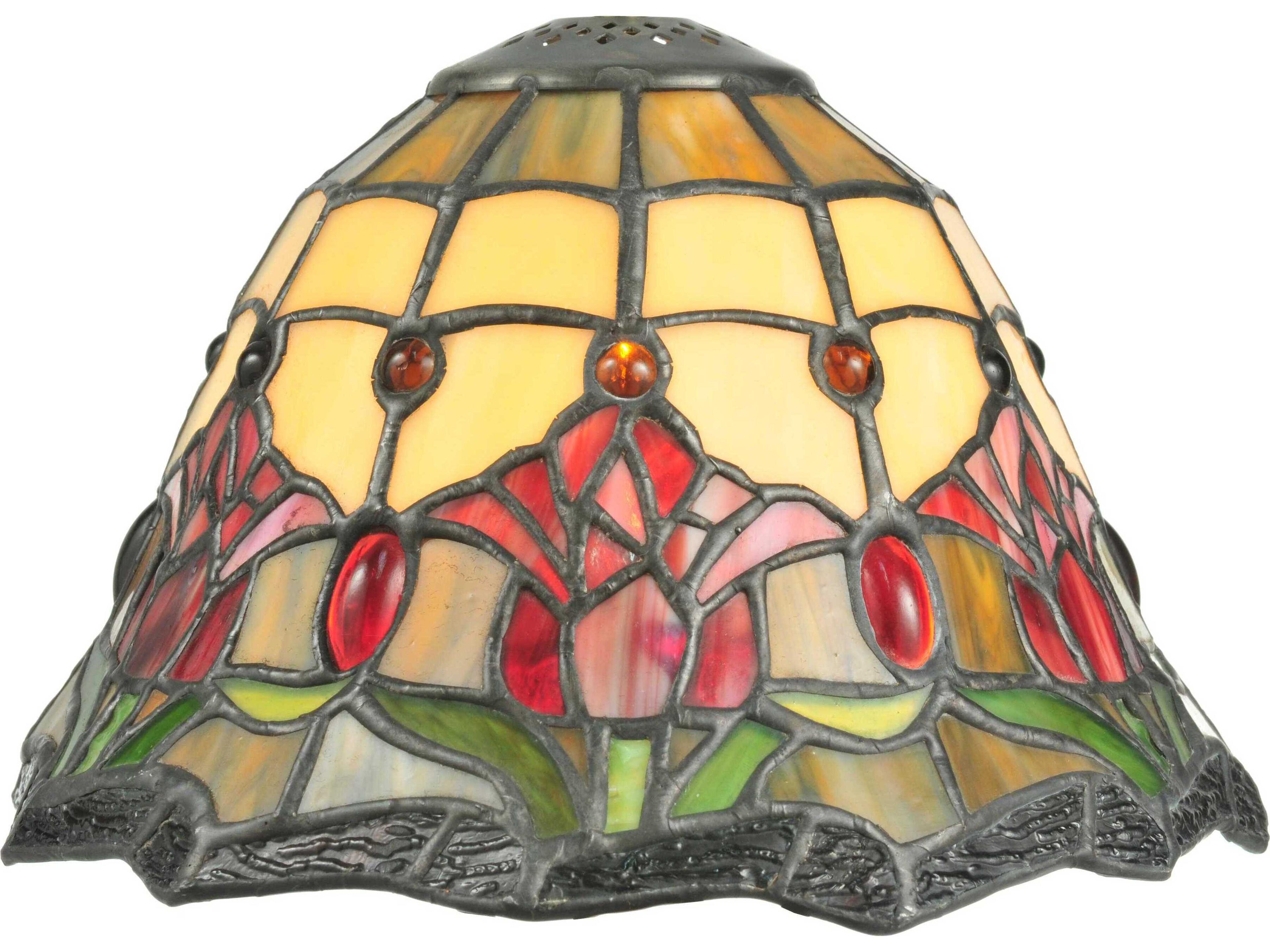 Meyda 9" Red / Yellow / Green Glass Shade