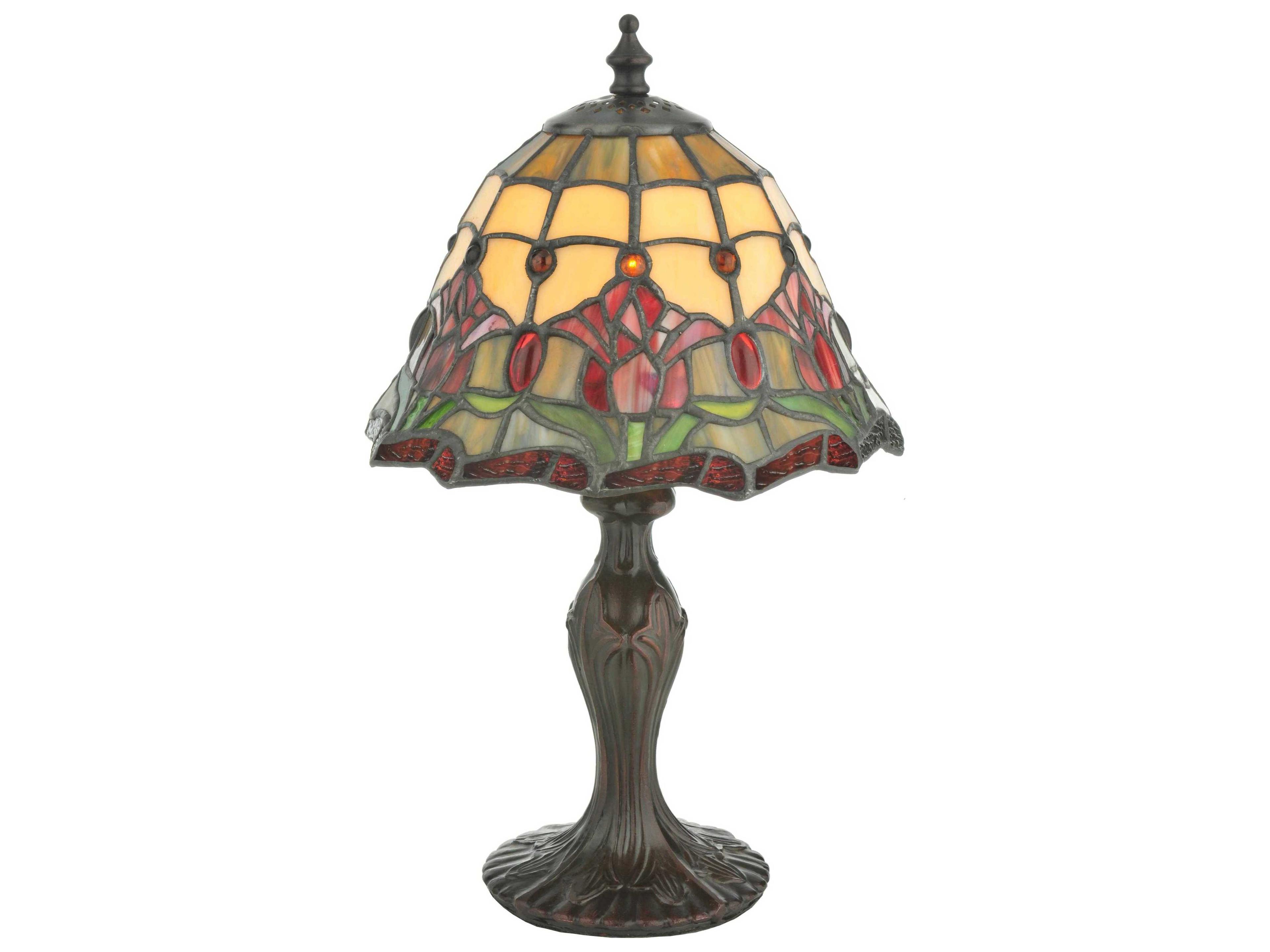 Meyda Colonial Tulip Brown Traditional Table Lamp