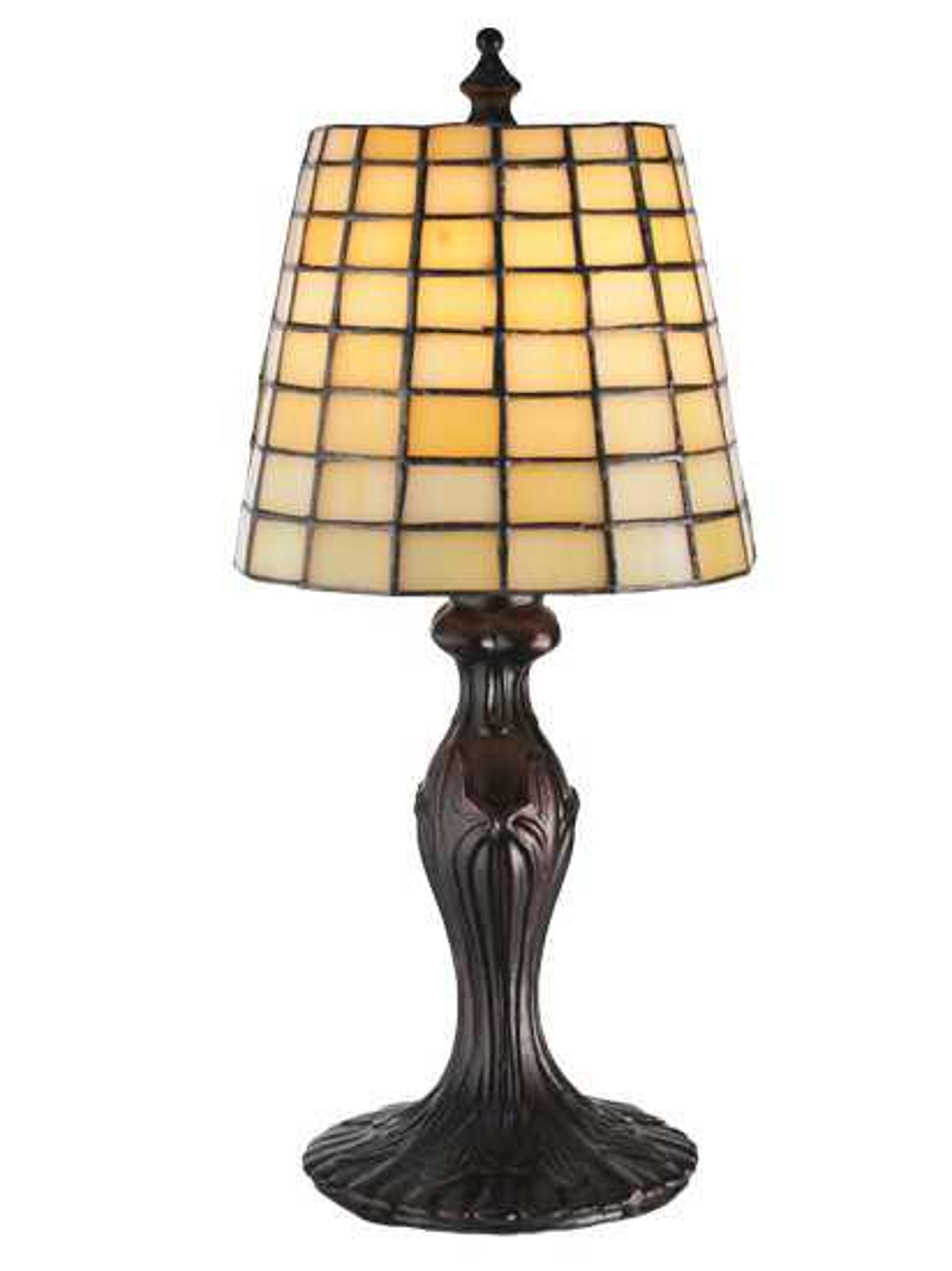 Meyda Geometric Stained Glass Bronze Traditional Table Lamp