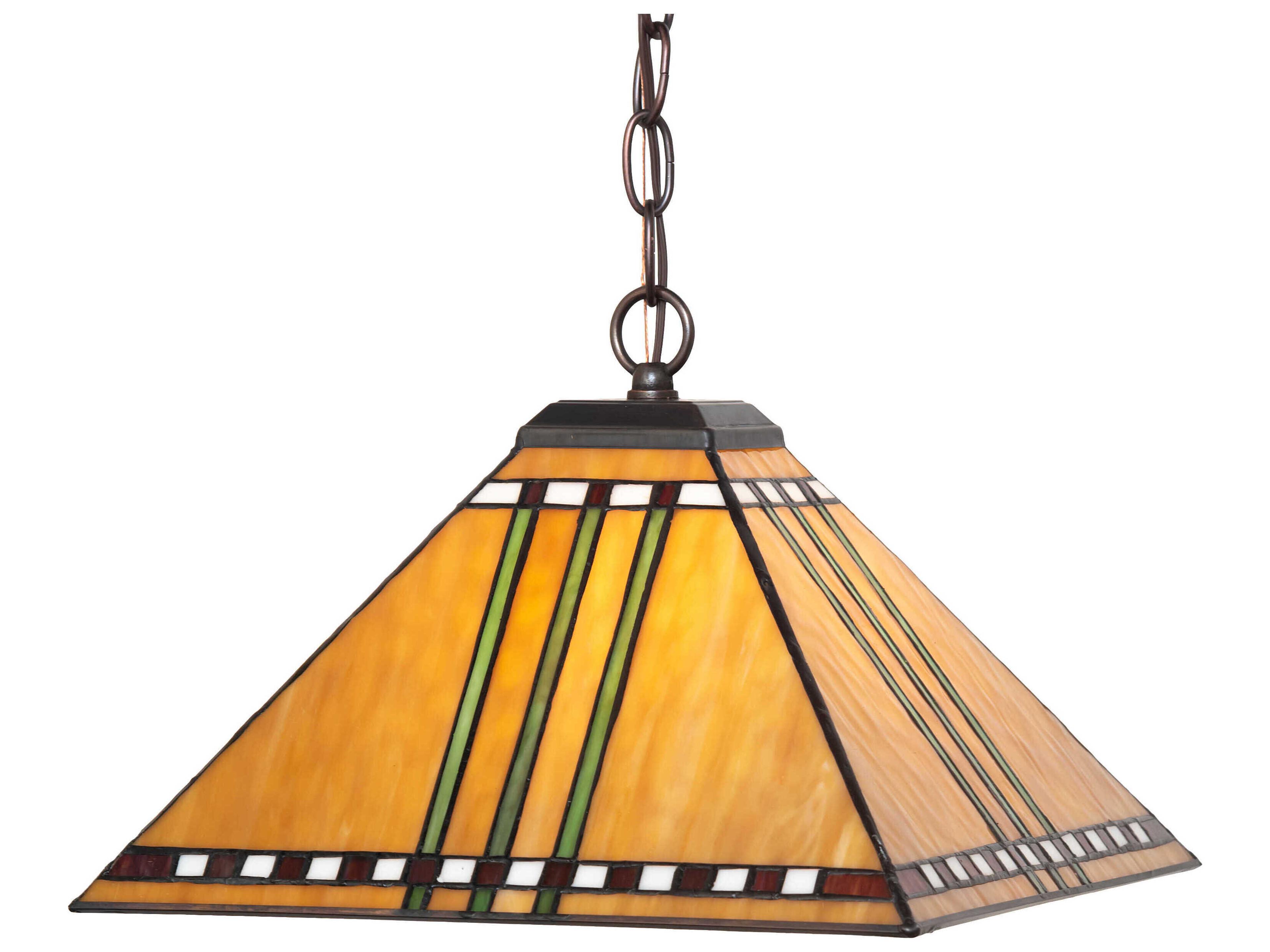 Meyda Prairie Corn 1-Light Mahogany Bronze Glass Empire Pendant