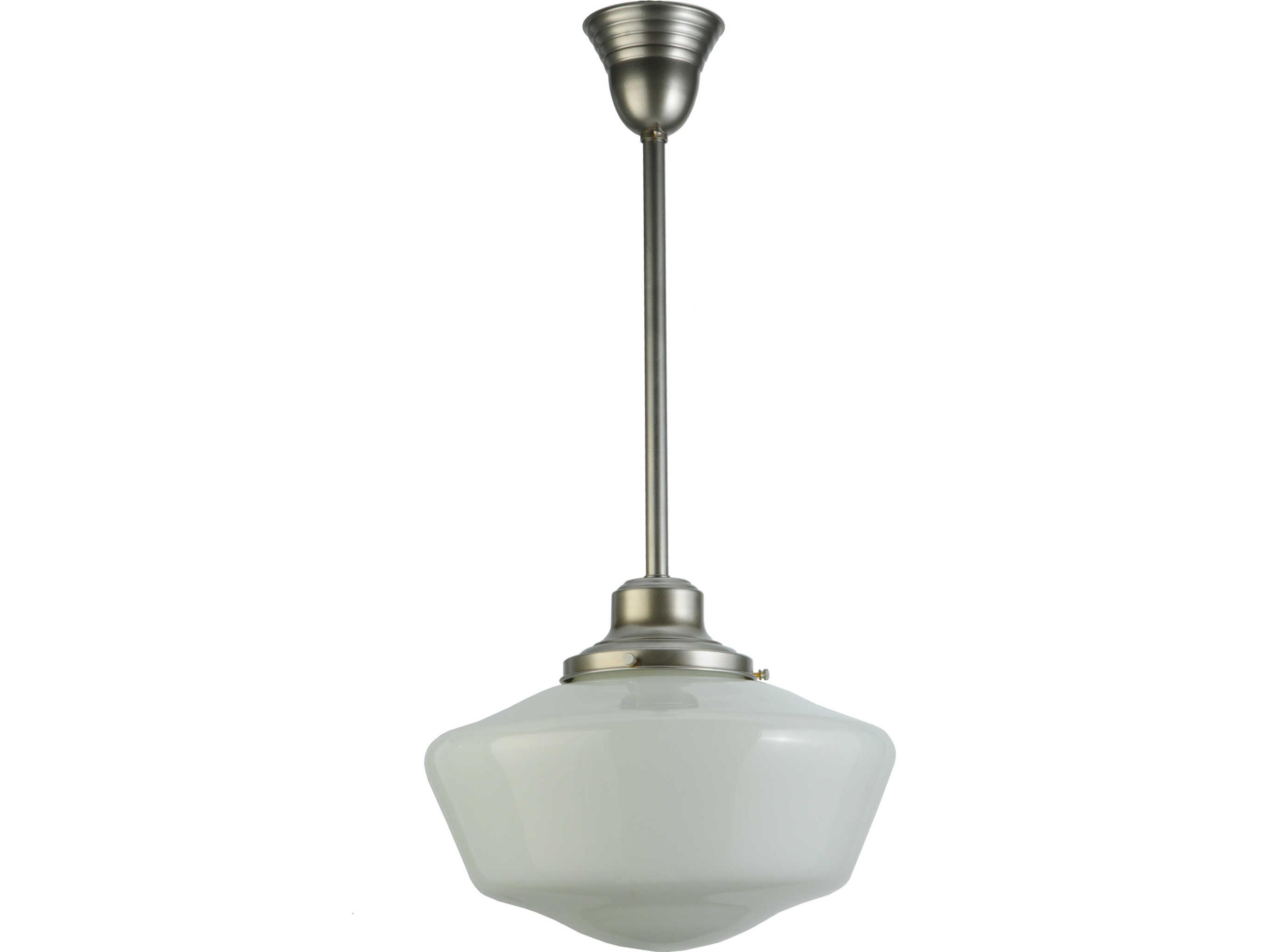 Meyda Revival 1-Light White Glass Nickel Pendant