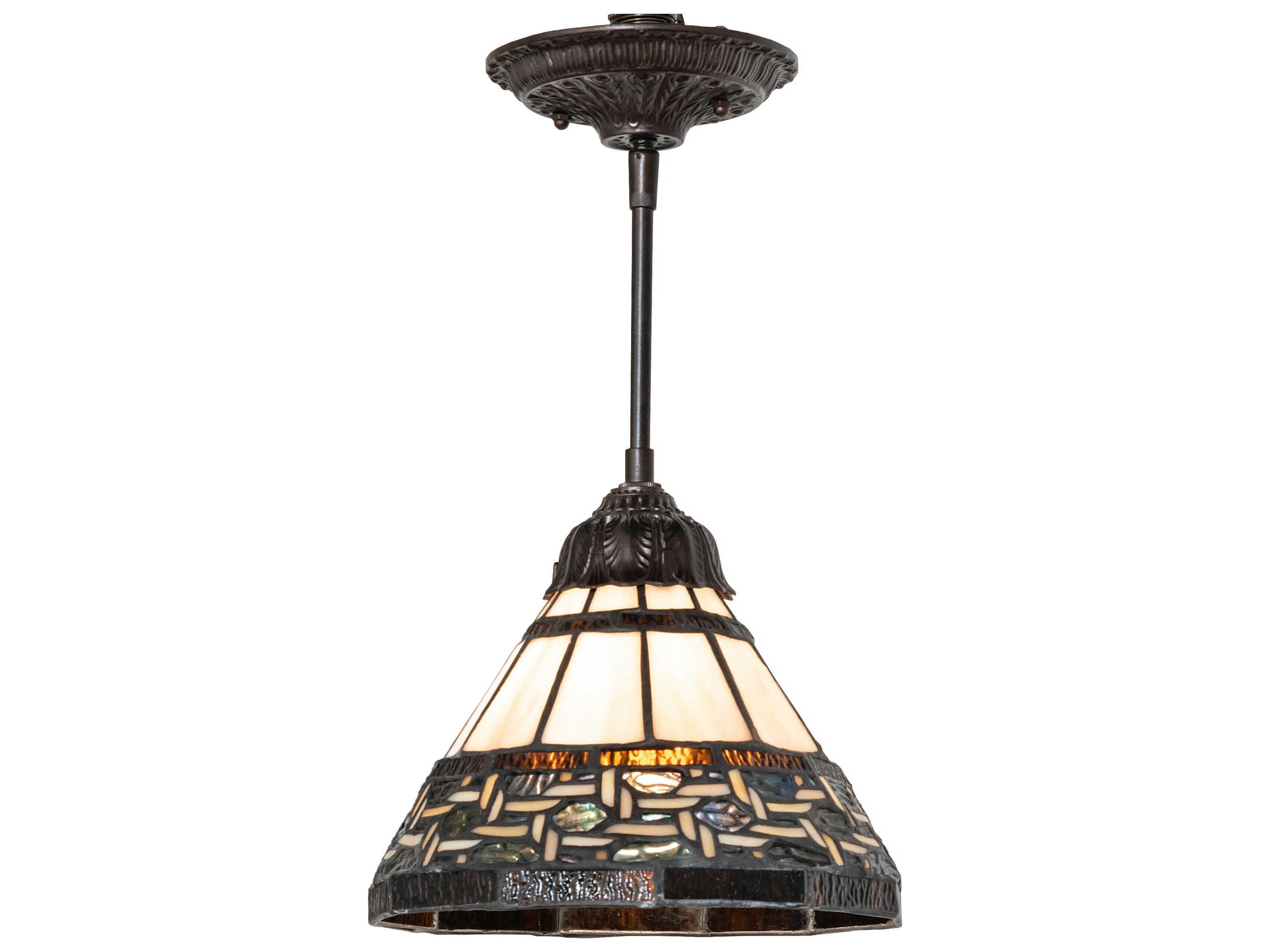 Meyda Ilona 1-Light Chocolate Beige Bronze Mini Pendant