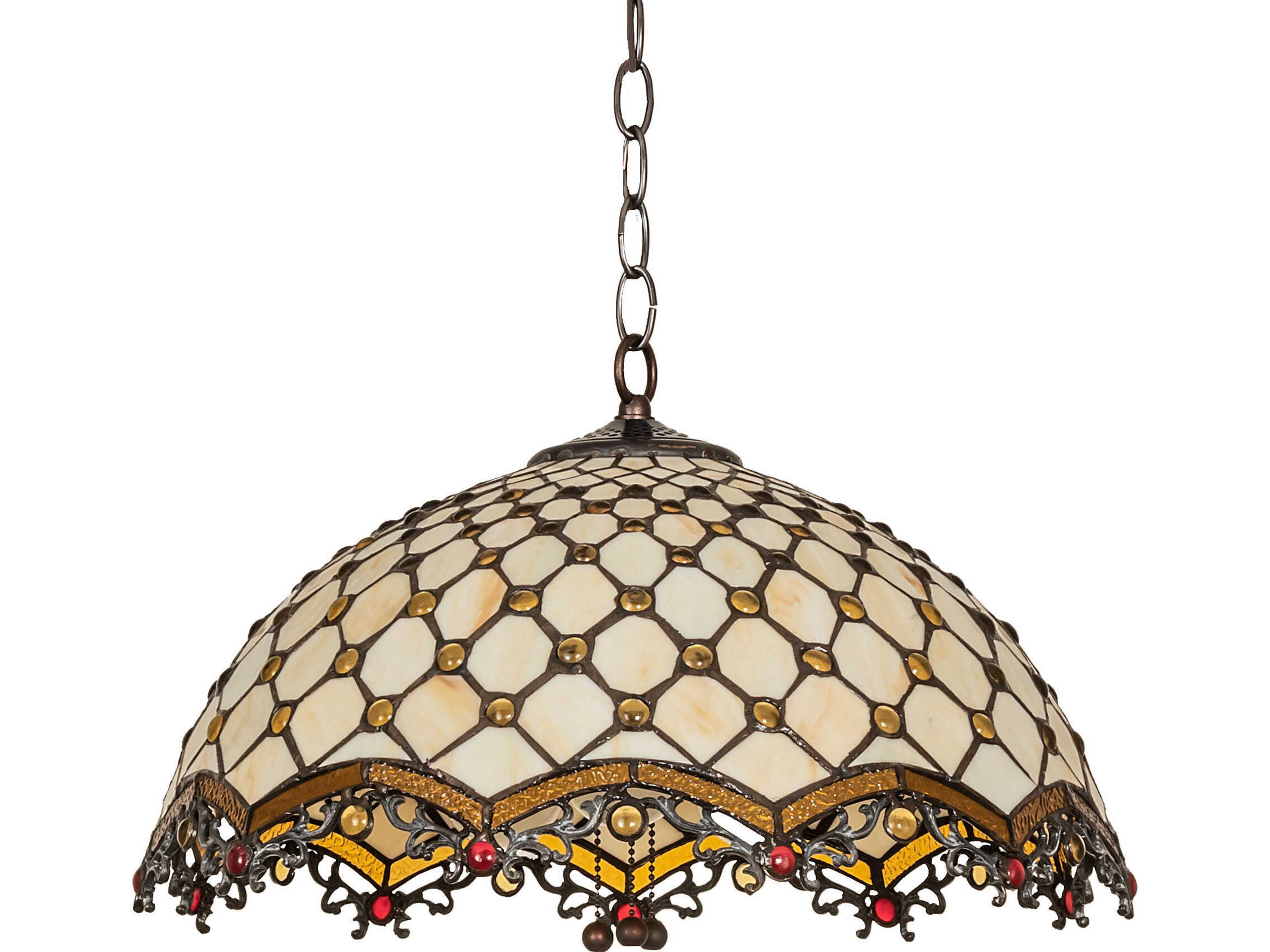 Meyda Diamond And Jewel & 3-Light Bronze Traditional Pendant