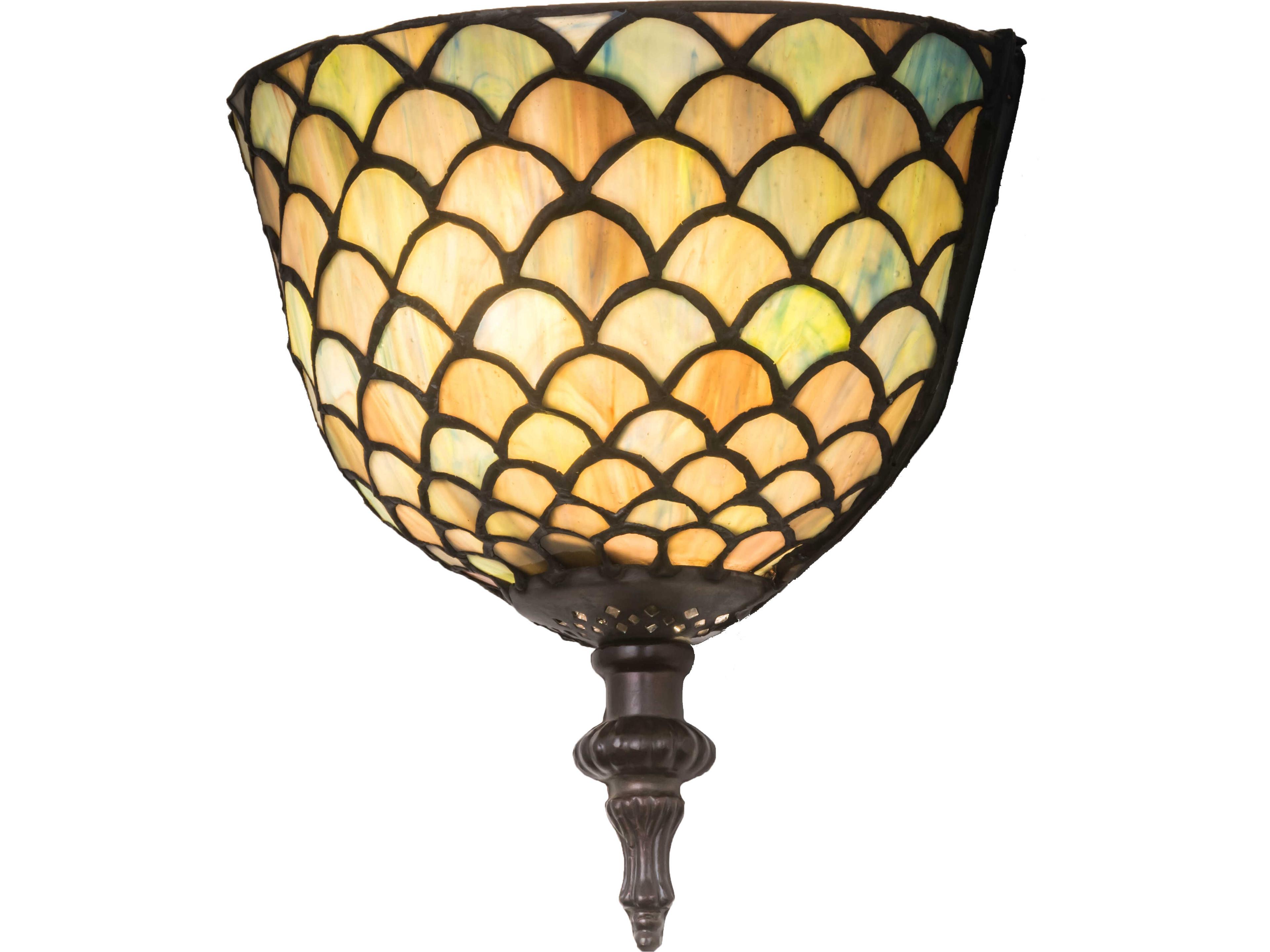 Meyda Tiffany Fishscale 1-Light Bronze Traditional Wall Sconce