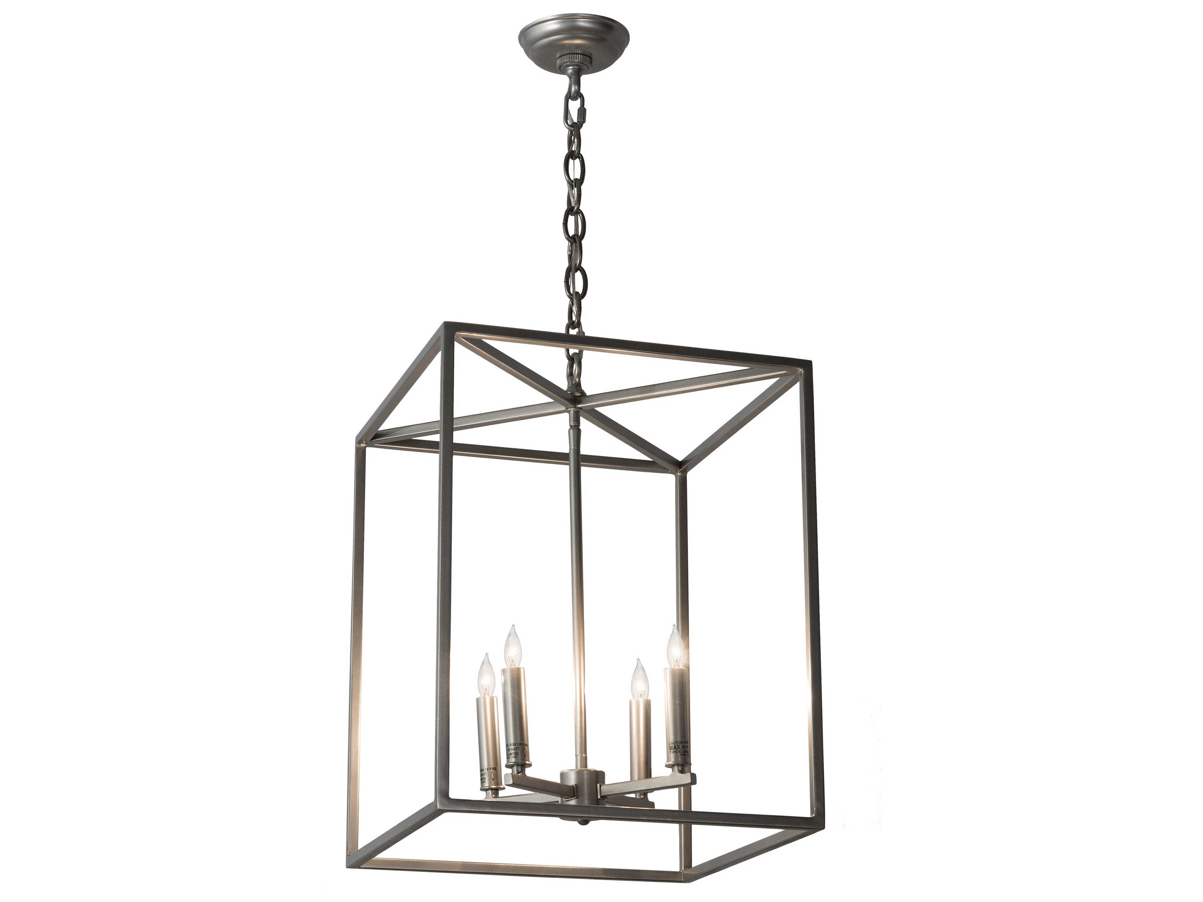 Meyda Kitzi Box 4-Light Nickel Candelabra Chandelier