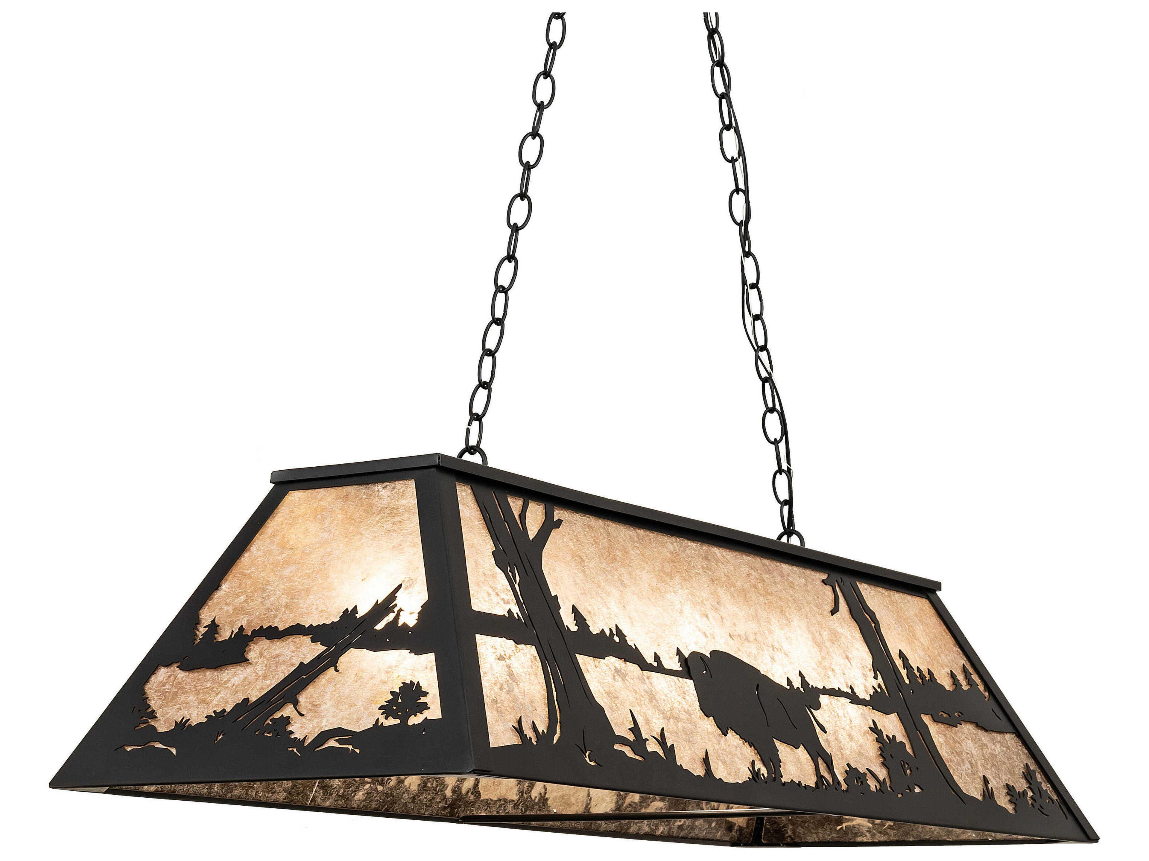 Meyda Buffalo 6-Light Black Glass Island Pendant