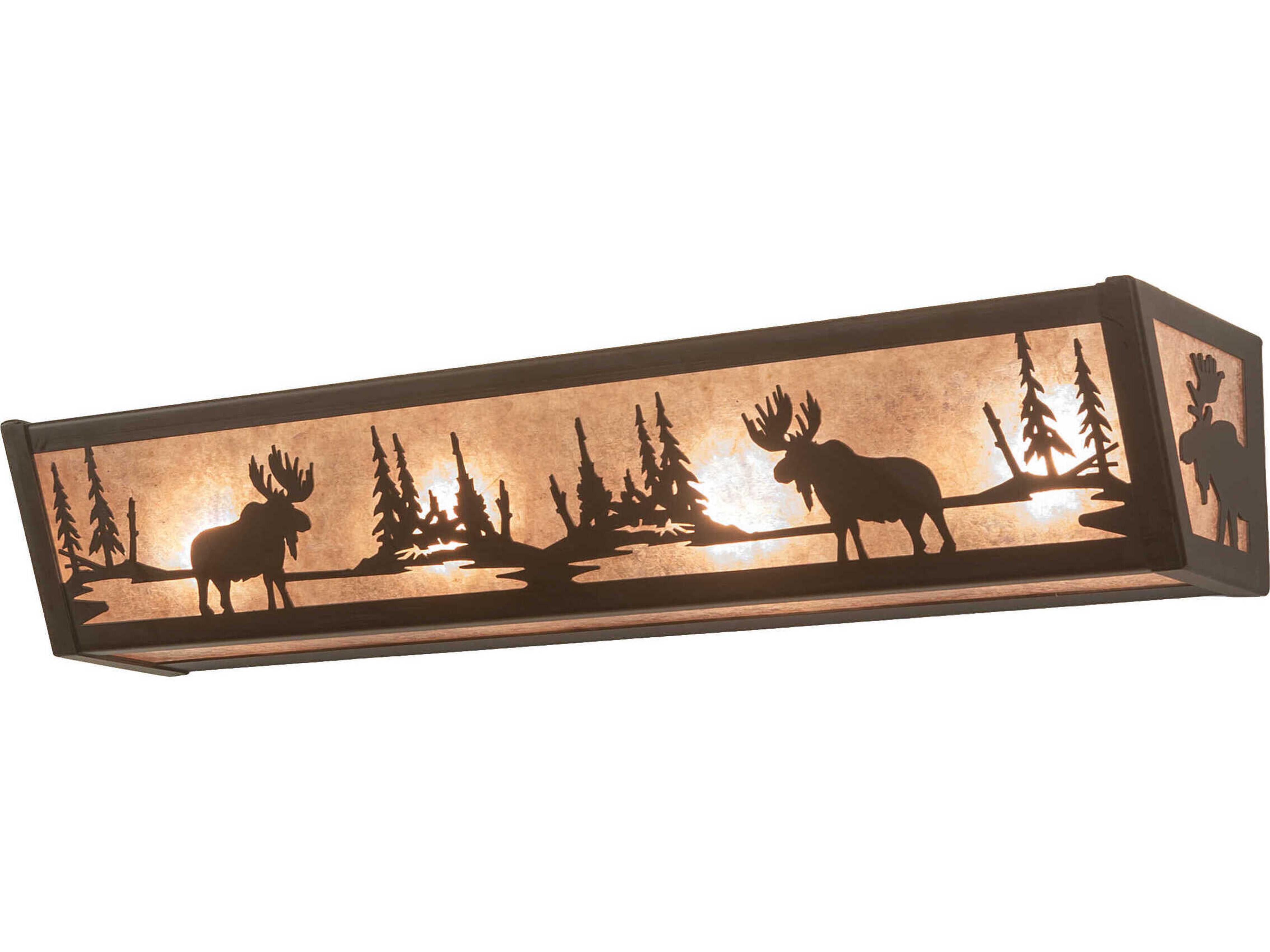 Meyda 4-Light Oil Rubbed Bronze Glass Vanity Light