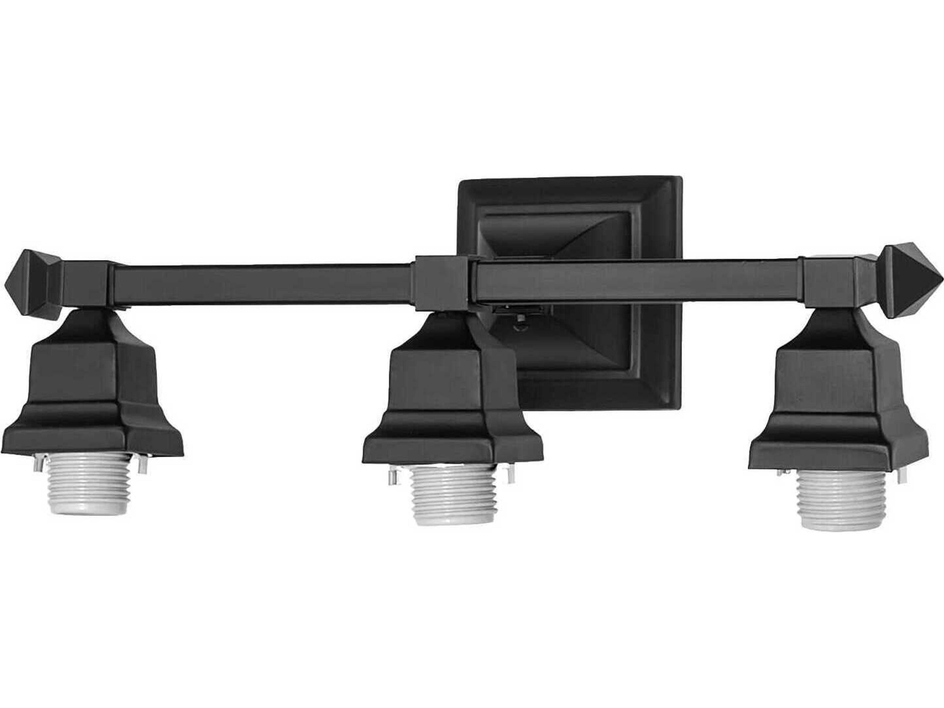 Meyda Mission Tall 3-Light Solar Black Vanity Light