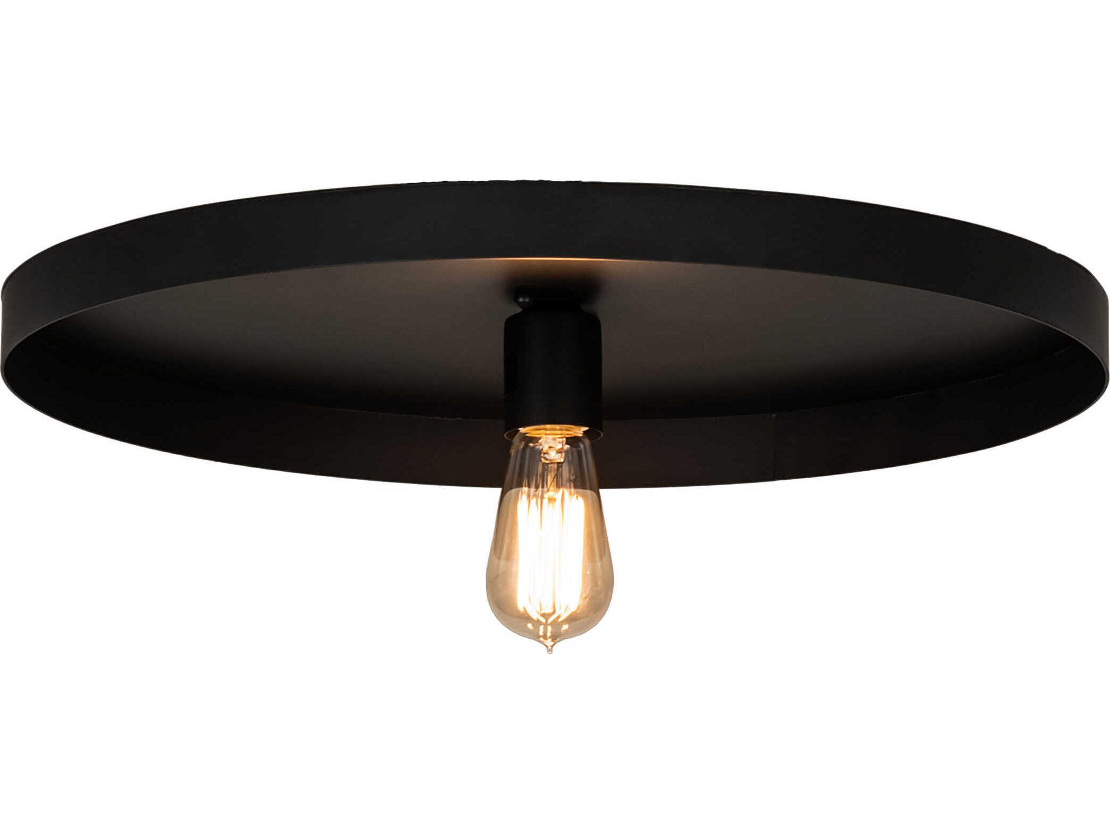 Meyda Alva 1-Light Black Round Flush Mount