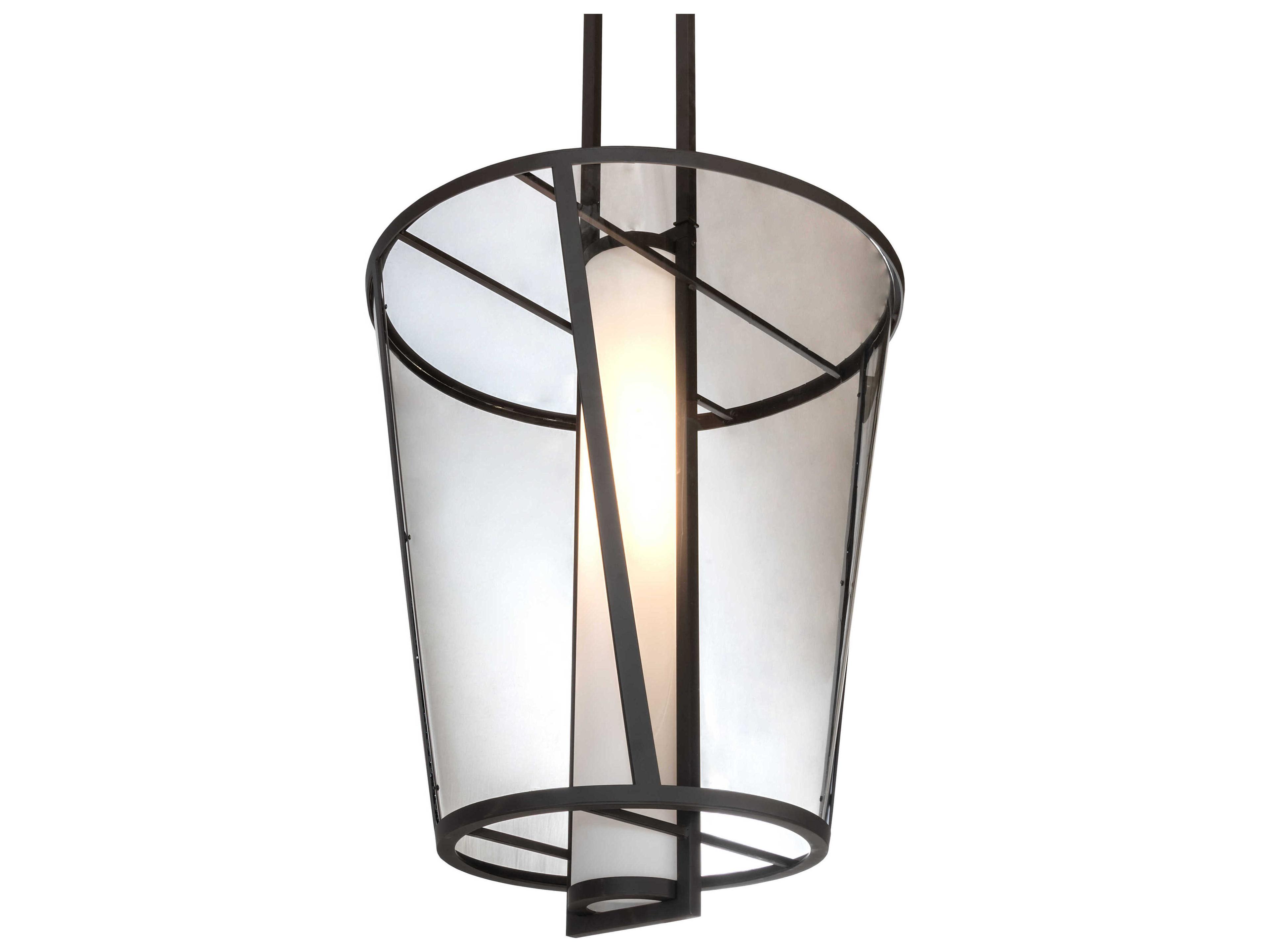 Meyda Cilindro 1-Light Oil Rubbed Bronze Glass Drum Round Pendant