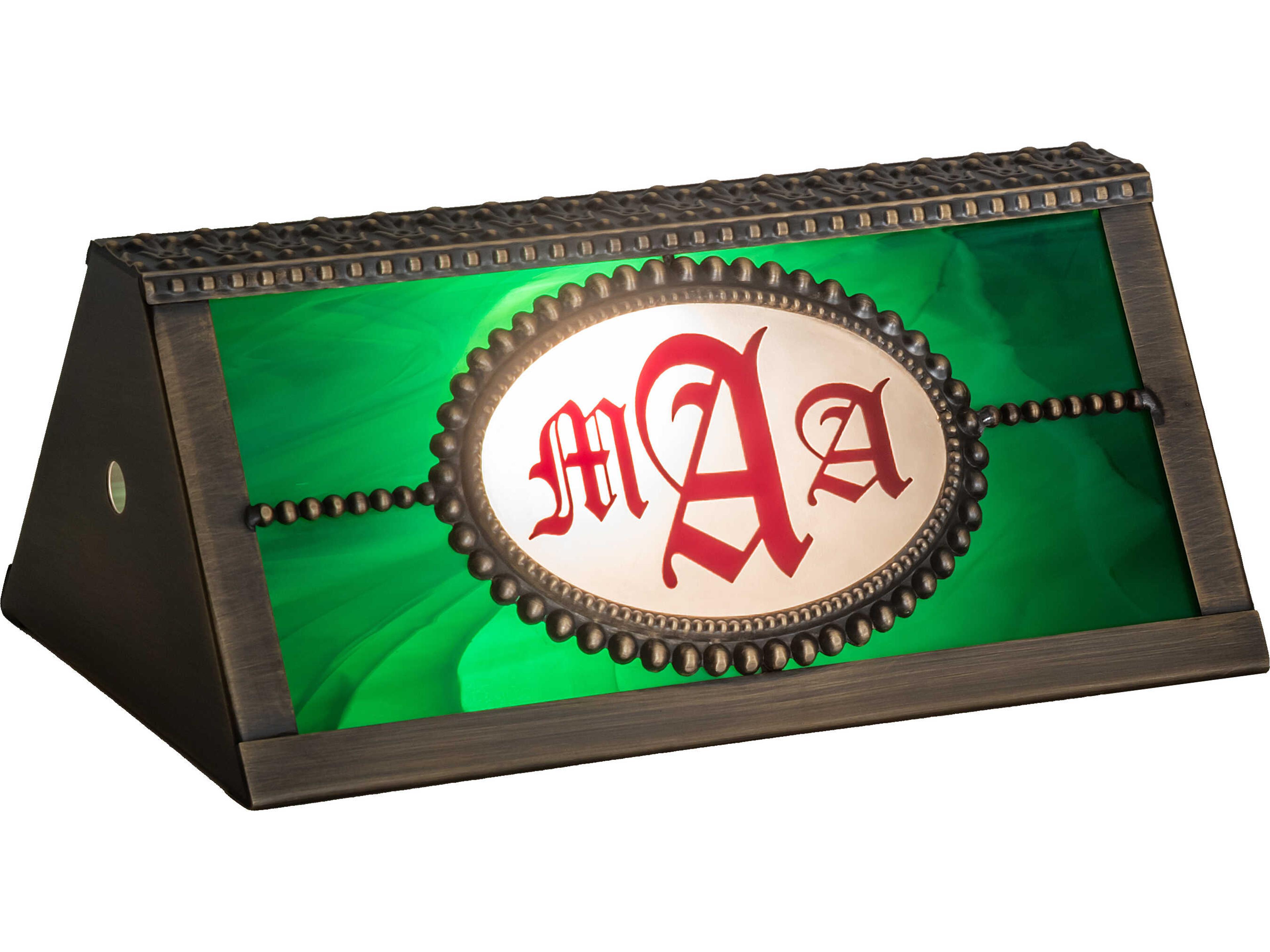 Meyda Personalized Emerald Green And Red Flash Glass